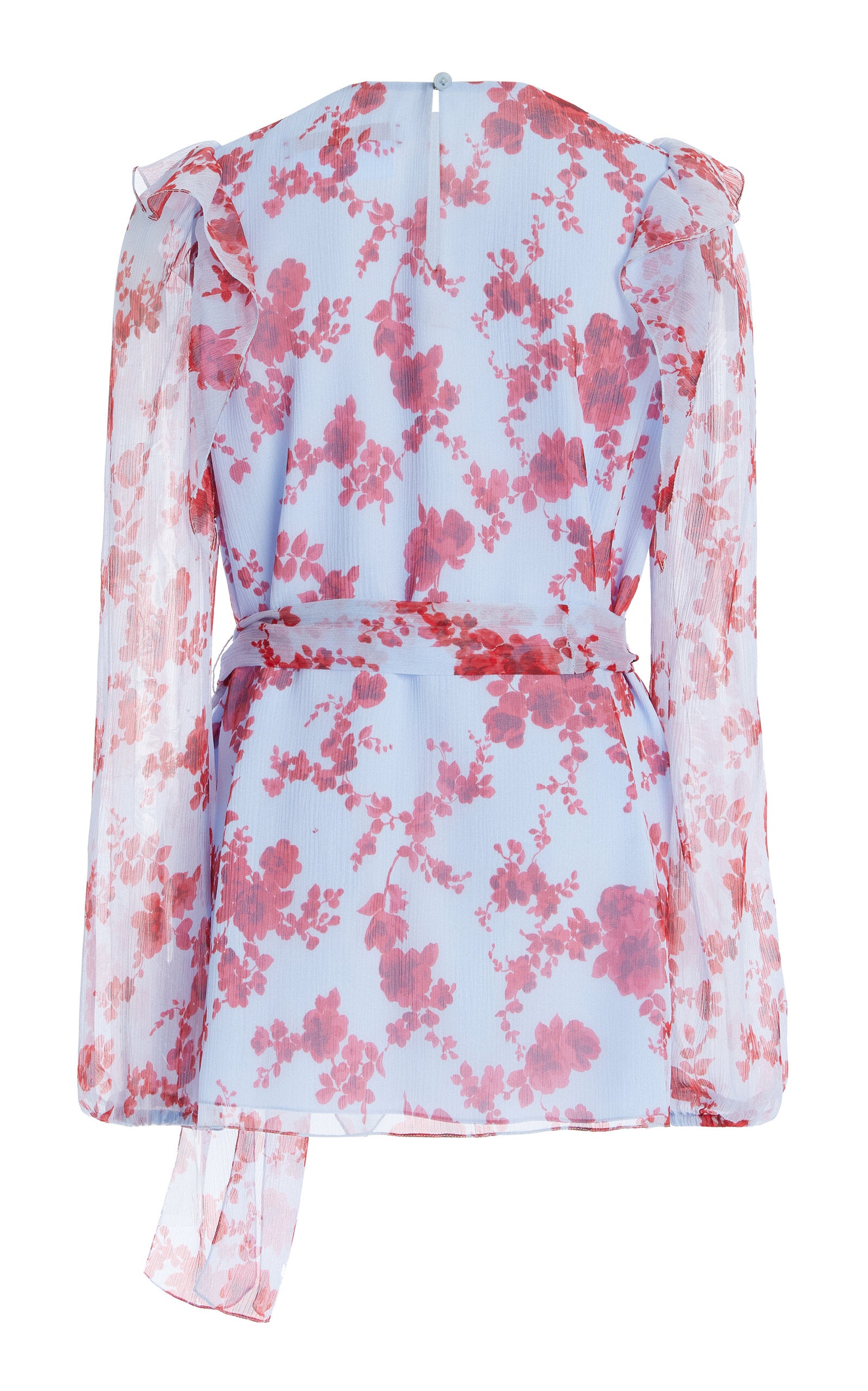 Carolina Herrera Sash-Detailed Ruffled Silk Chiffon Top
