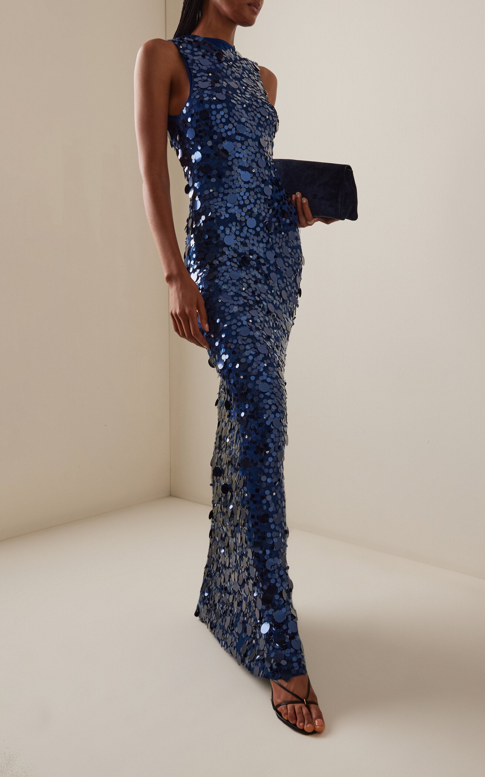 Carolina Herrera Paillette-Embellished Crepe Gown