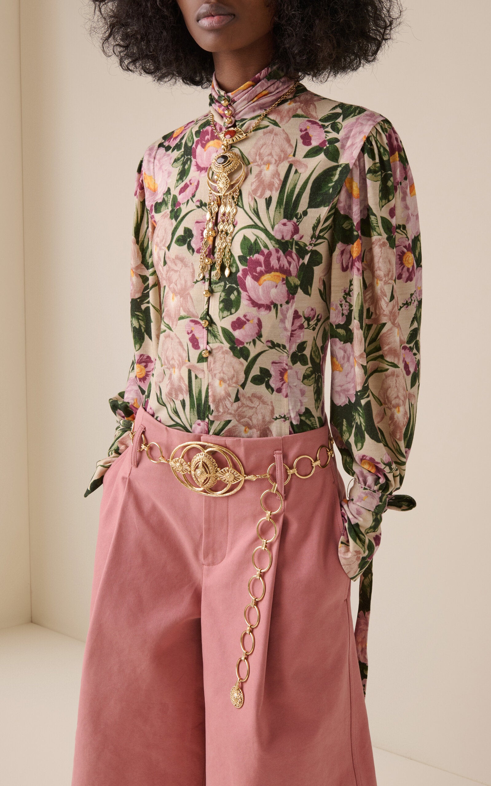Chloé Floral Wool-Jersey Top
