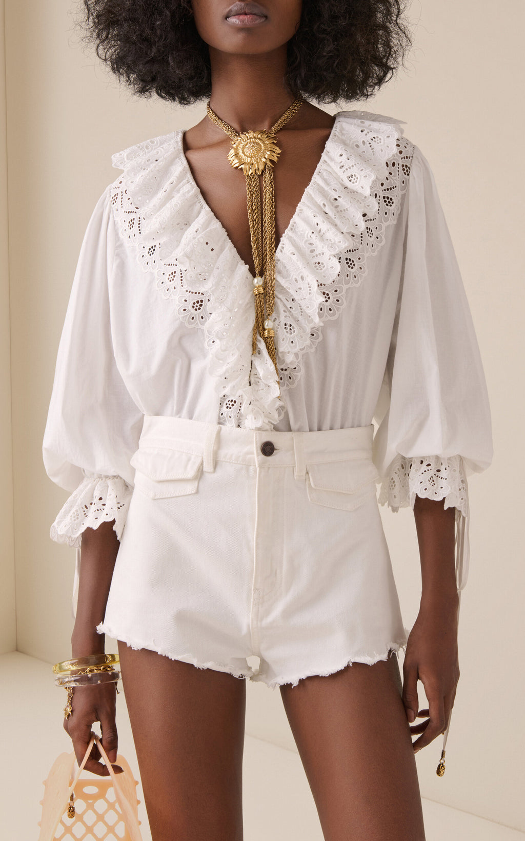 Chloé Ruffled Cotton Top