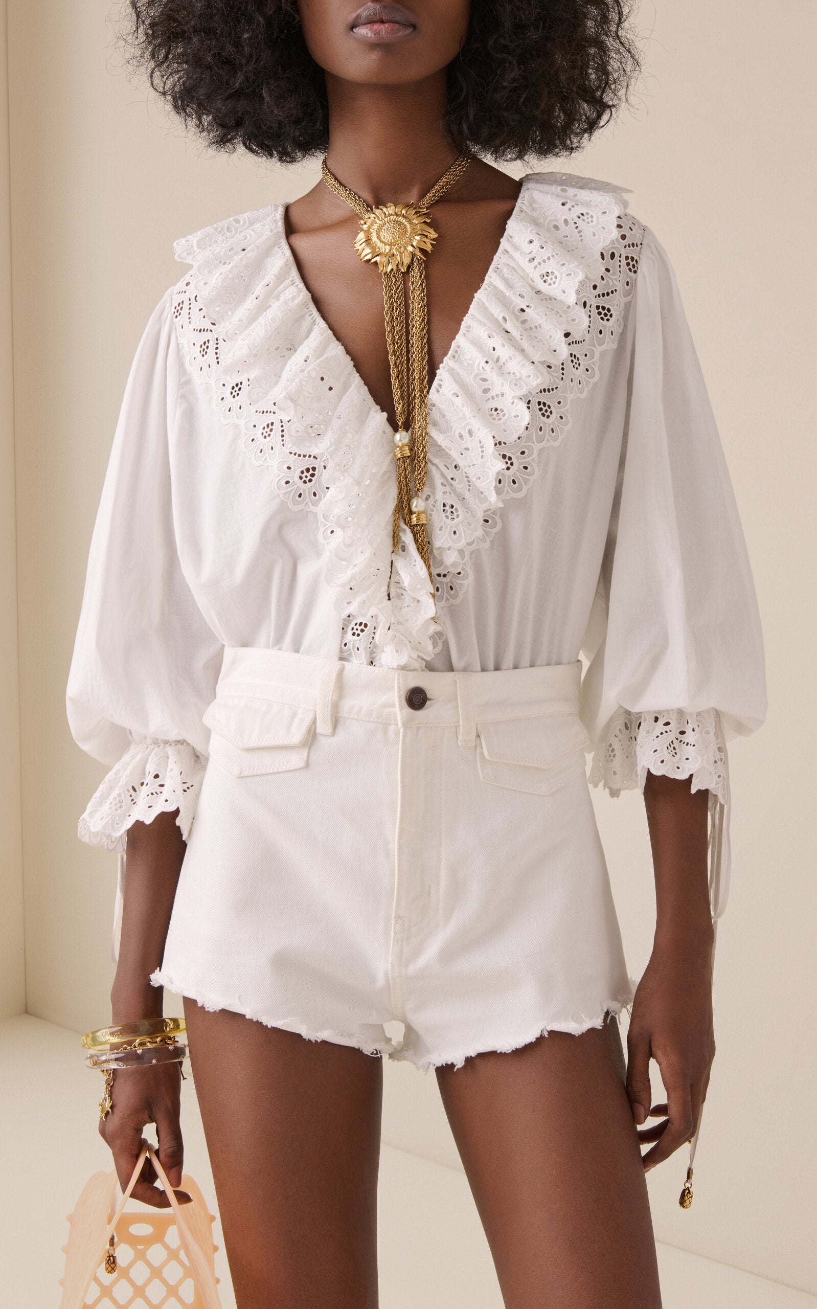 Chloé Ruffled Cotton Top