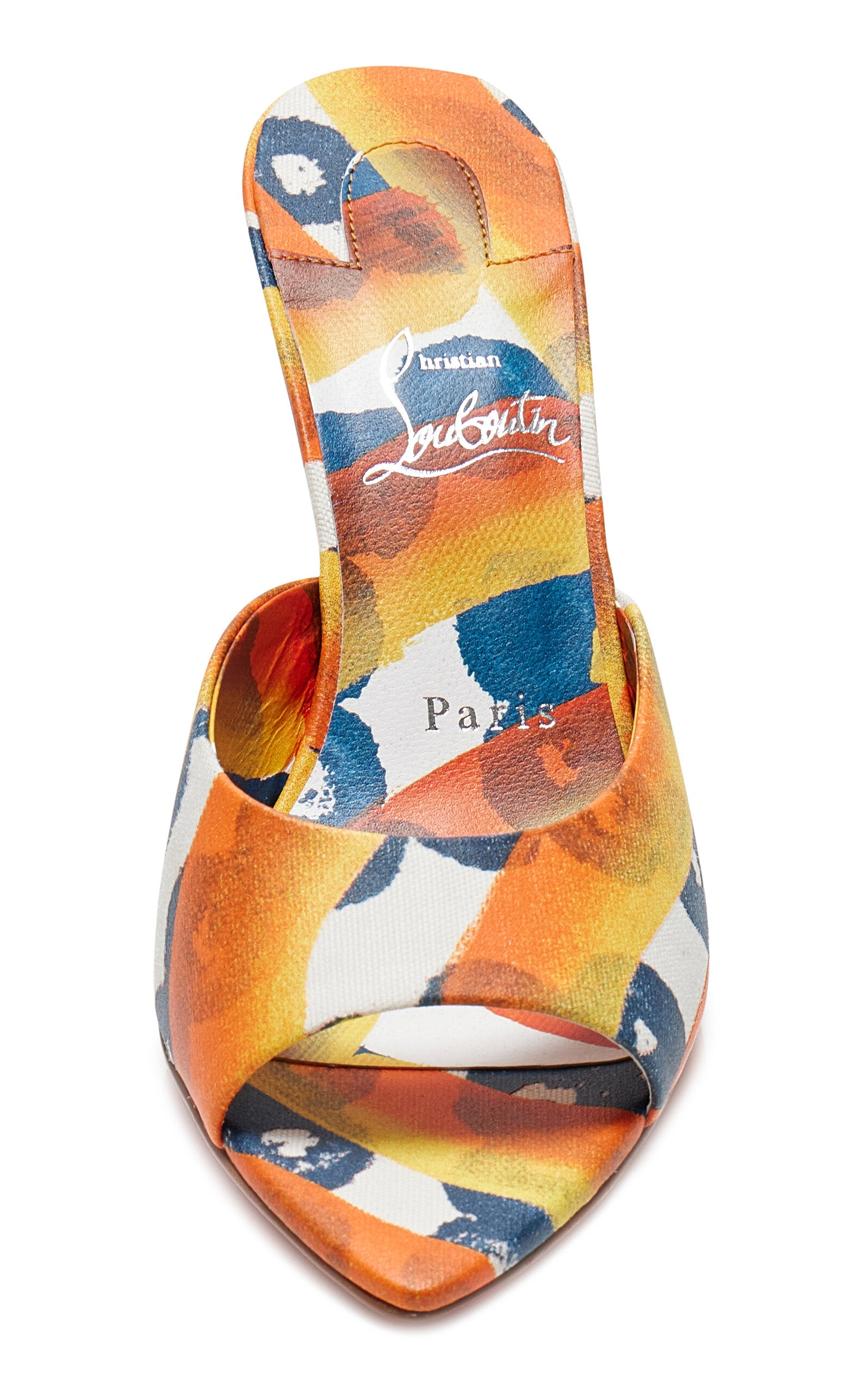Christian Louboutin Miss Z 80mm Printed Toile Mules