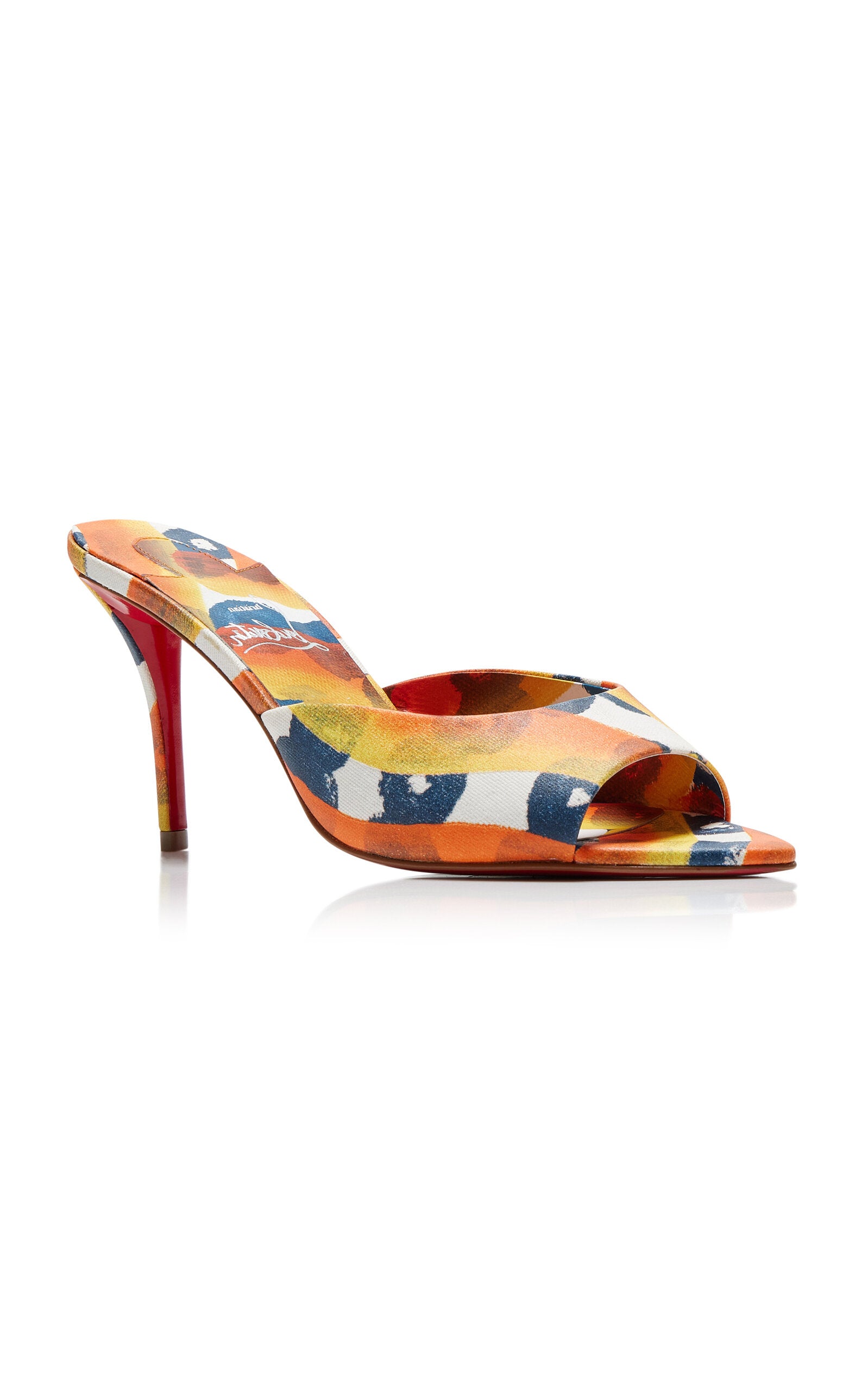 Christian Louboutin Miss Z 80mm Printed Toile Mules