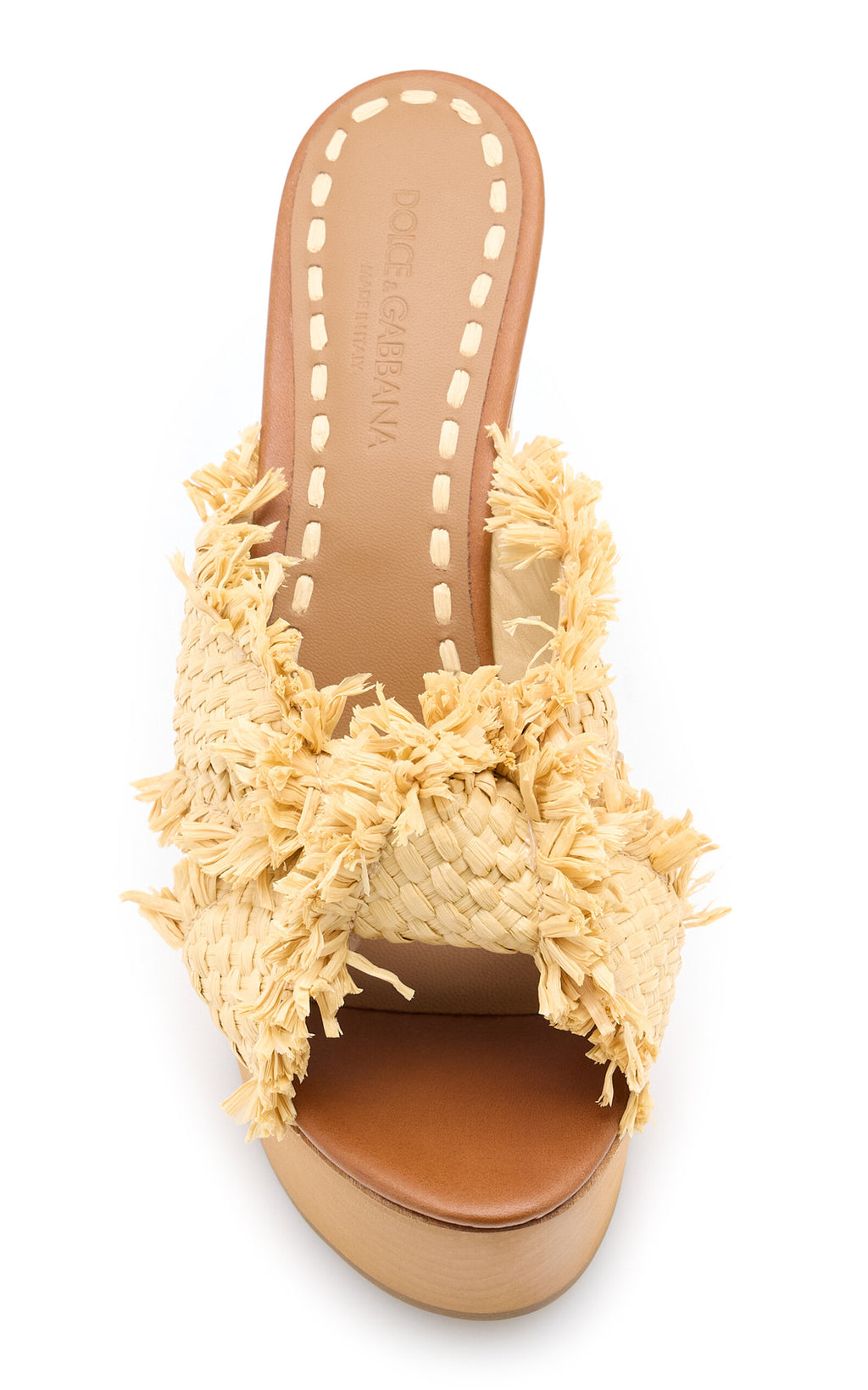 Dolce &amp; Gabbana Woven Raffia Platform Sandals