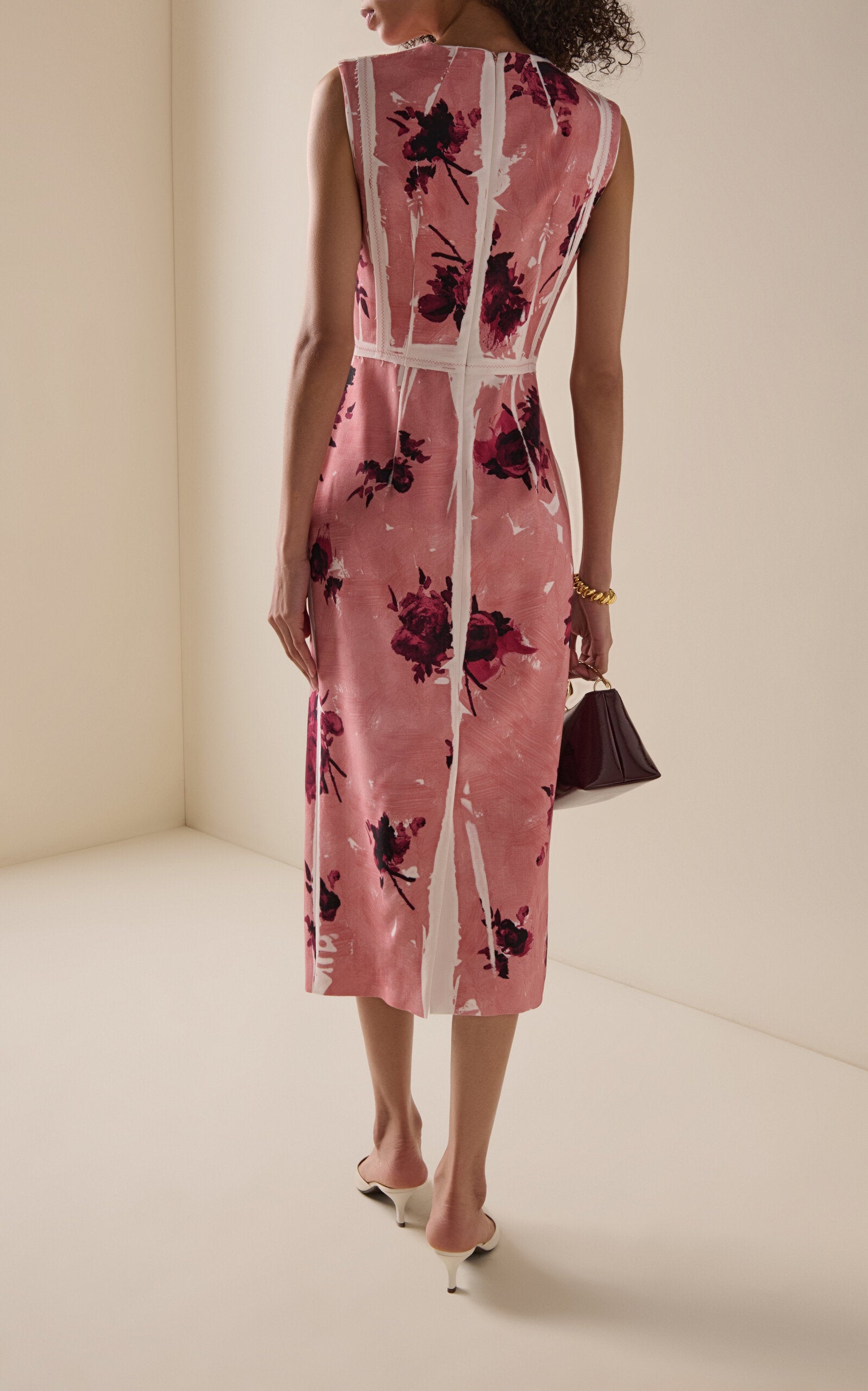 Erdem Floral-Print Satin Midi Dress