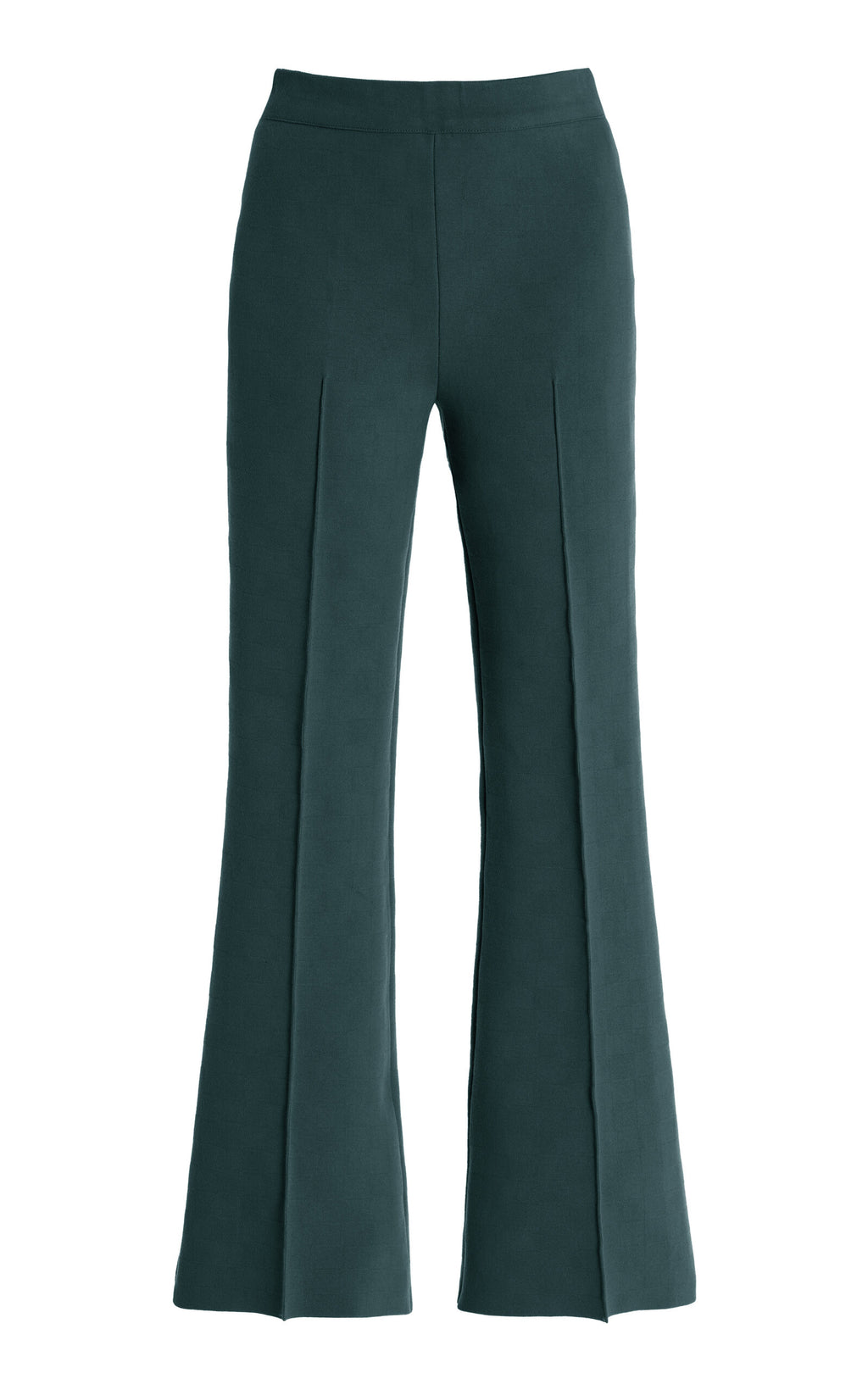 High Sport Kick Stretch-Cotton Knit Cropped Flared Pants