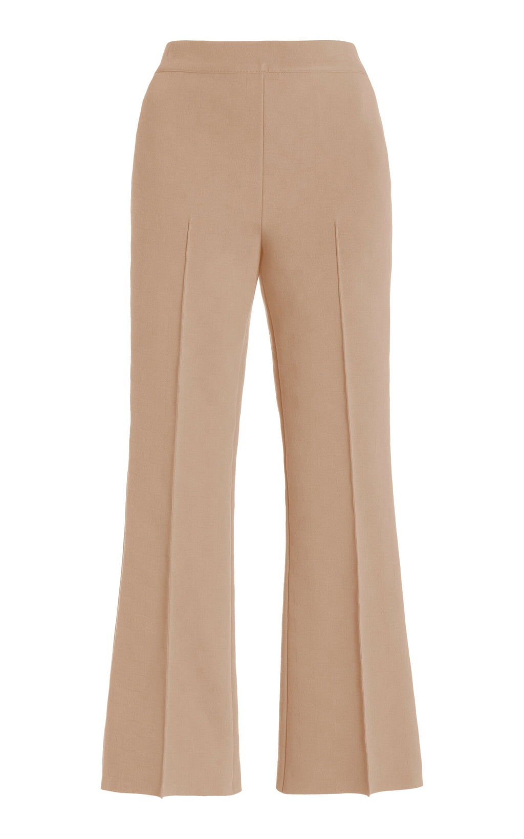 High Sport Kick Stretch-Cotton Knit Cropped Flared Pants