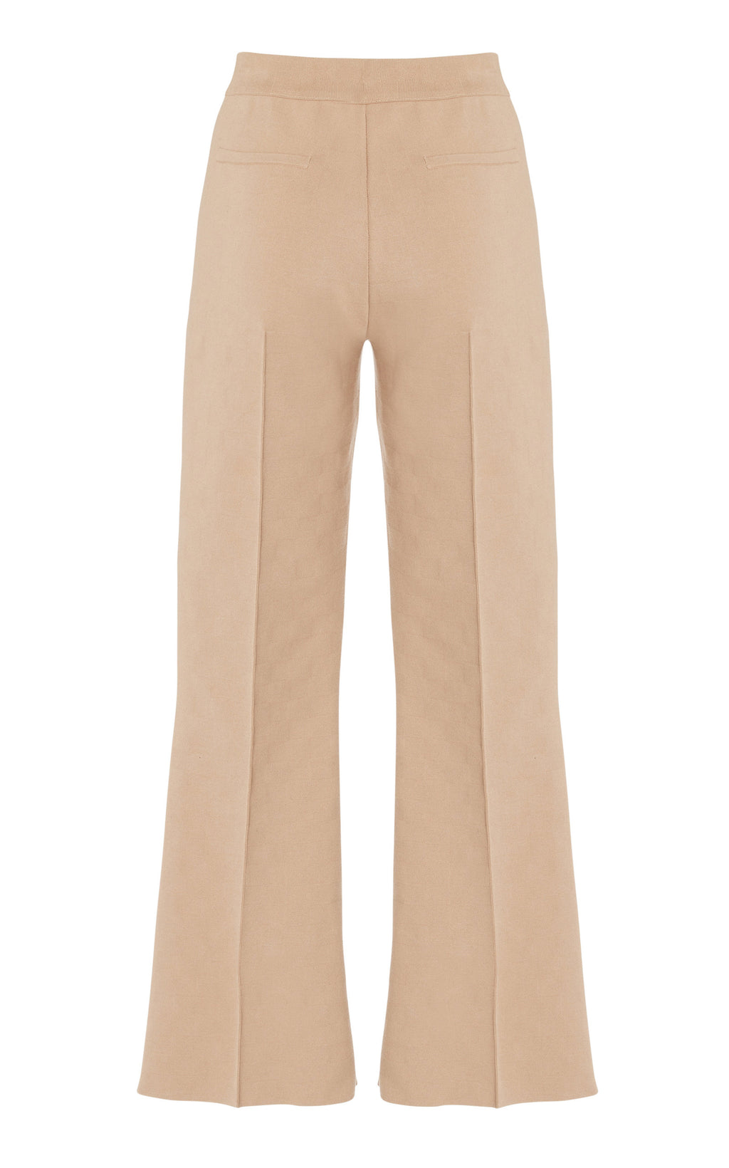 High Sport Kick Stretch-Cotton Knit Cropped Flared Pants