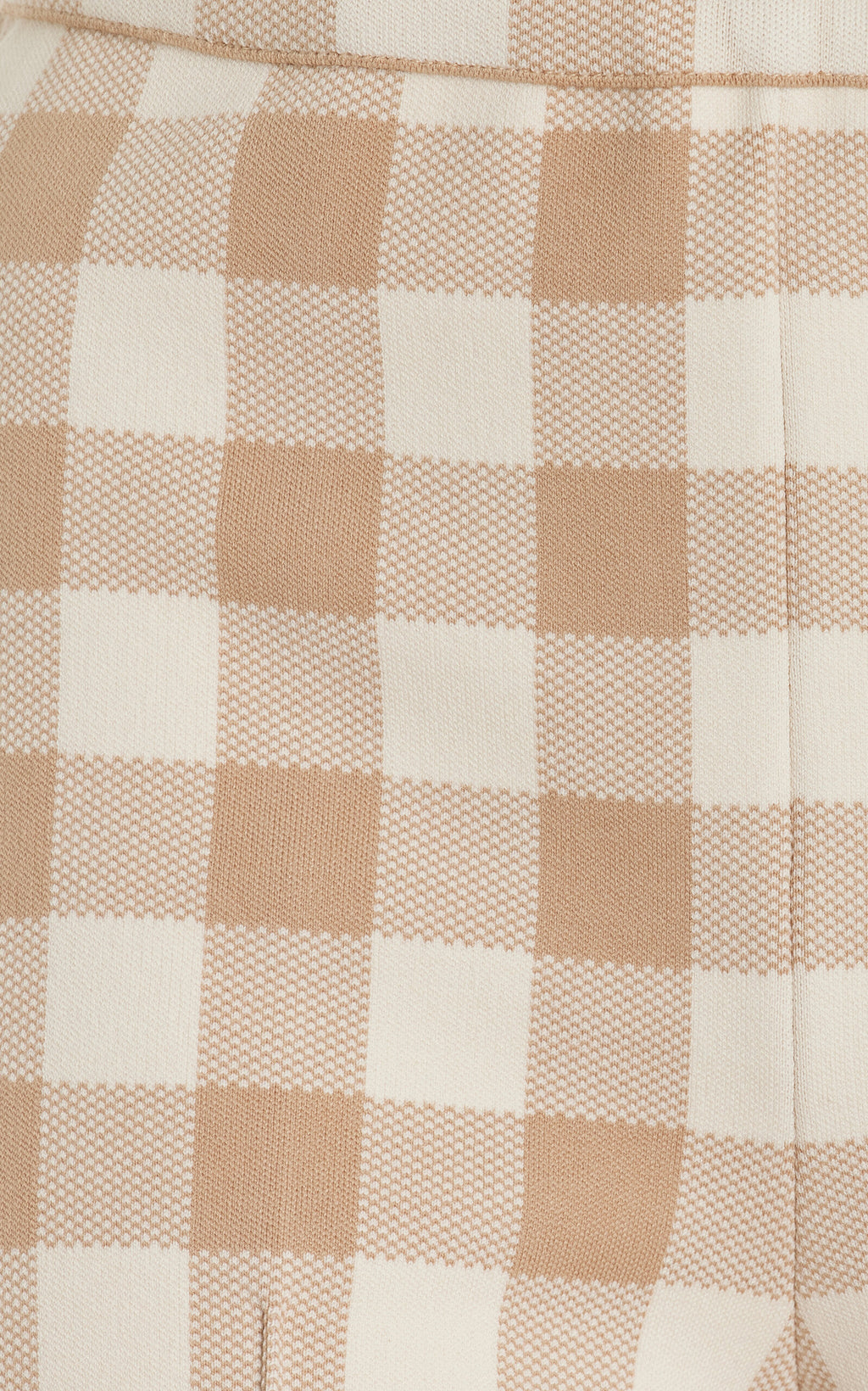 High Sport Kick Gingham Stretch-Cotton Knit Cropped Flared Pants