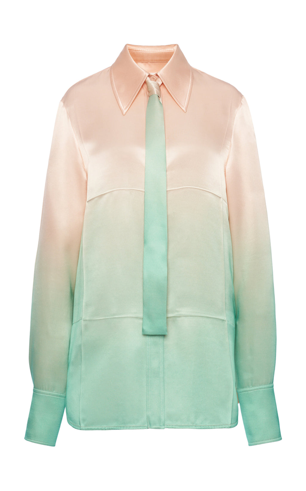 Jil Sander Tie-Detailed Ombré Satin Shirt