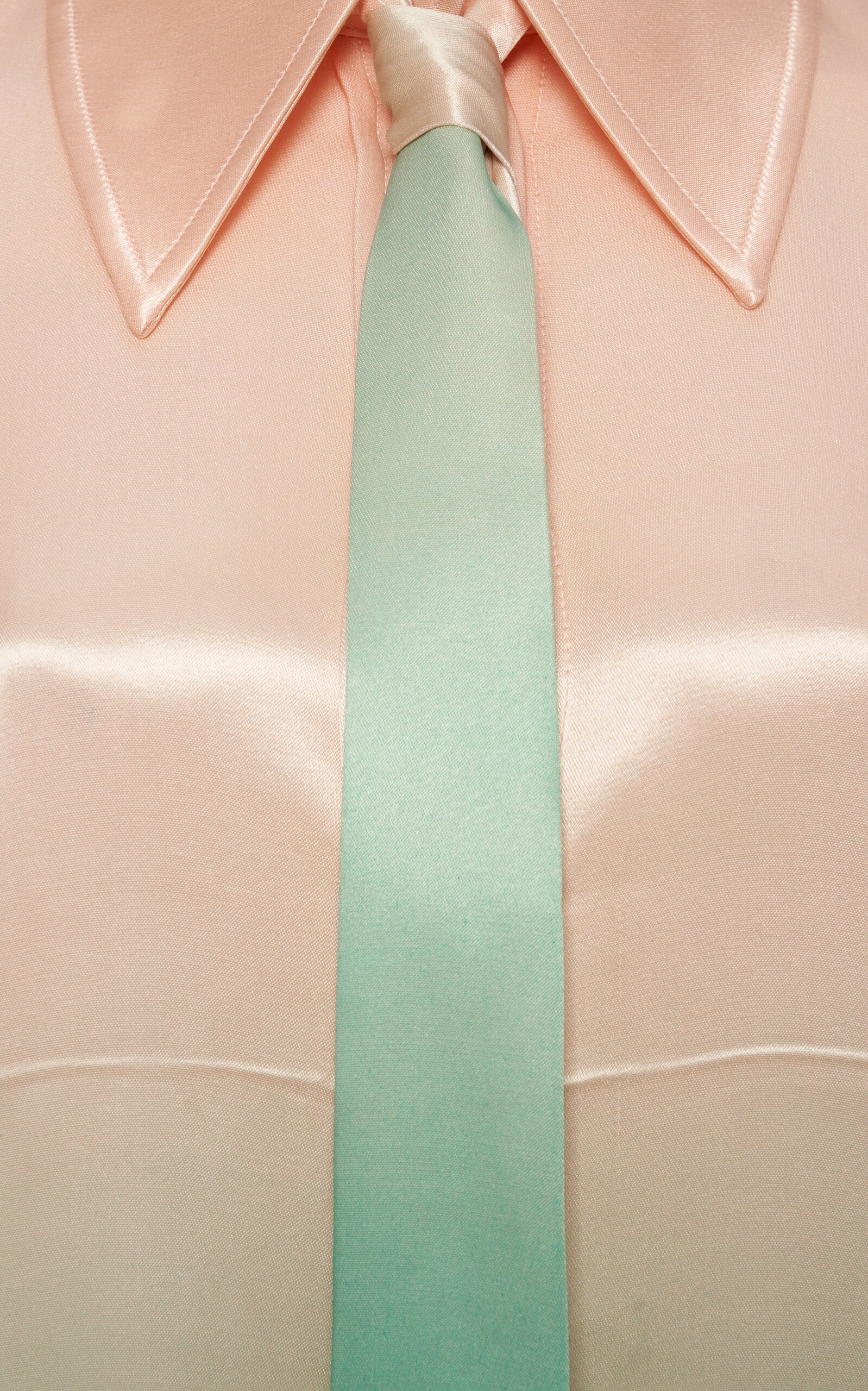 Jil Sander Tie-Detailed Ombré Satin Shirt