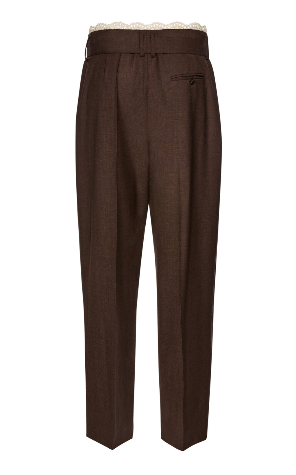Magda Butrym Lace-Trimmed Wool Straight-Leg Pants