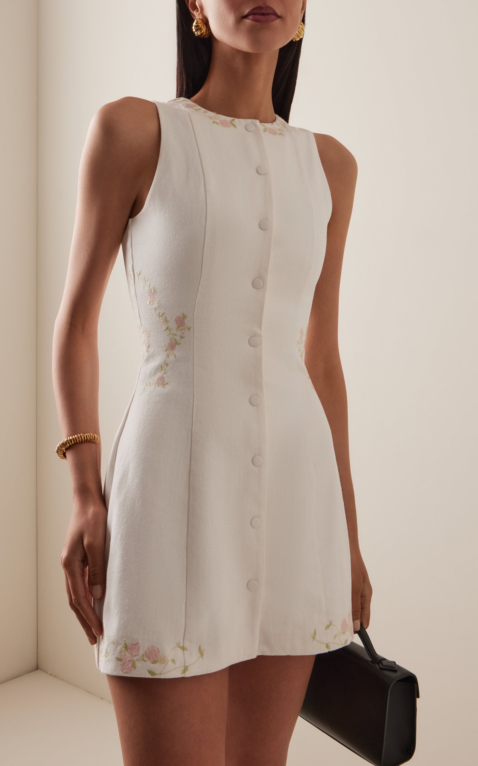 Mirror Palais Embroidered Cotton Mini Dress