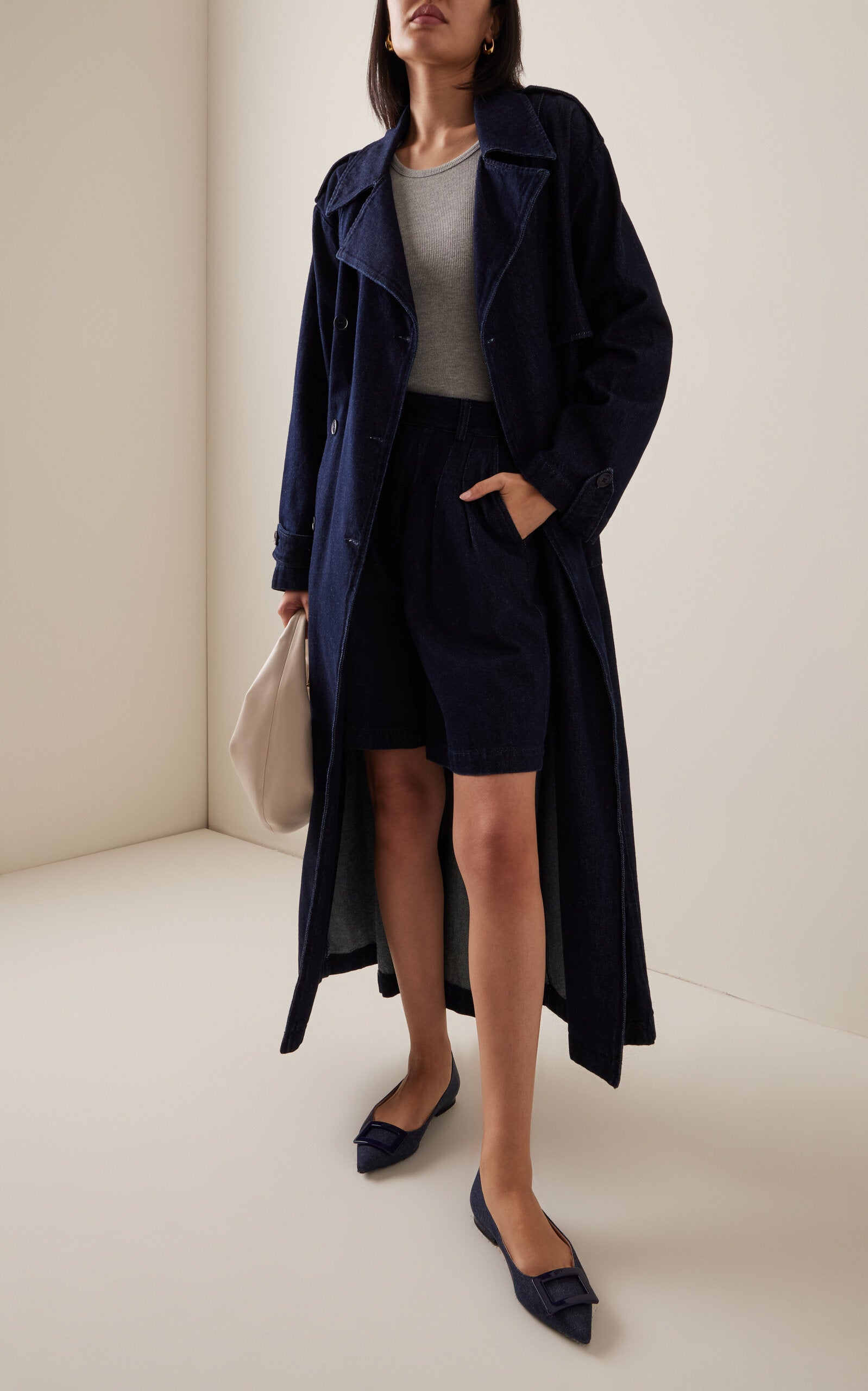 Roger Vivier Gommettine Denim Flats