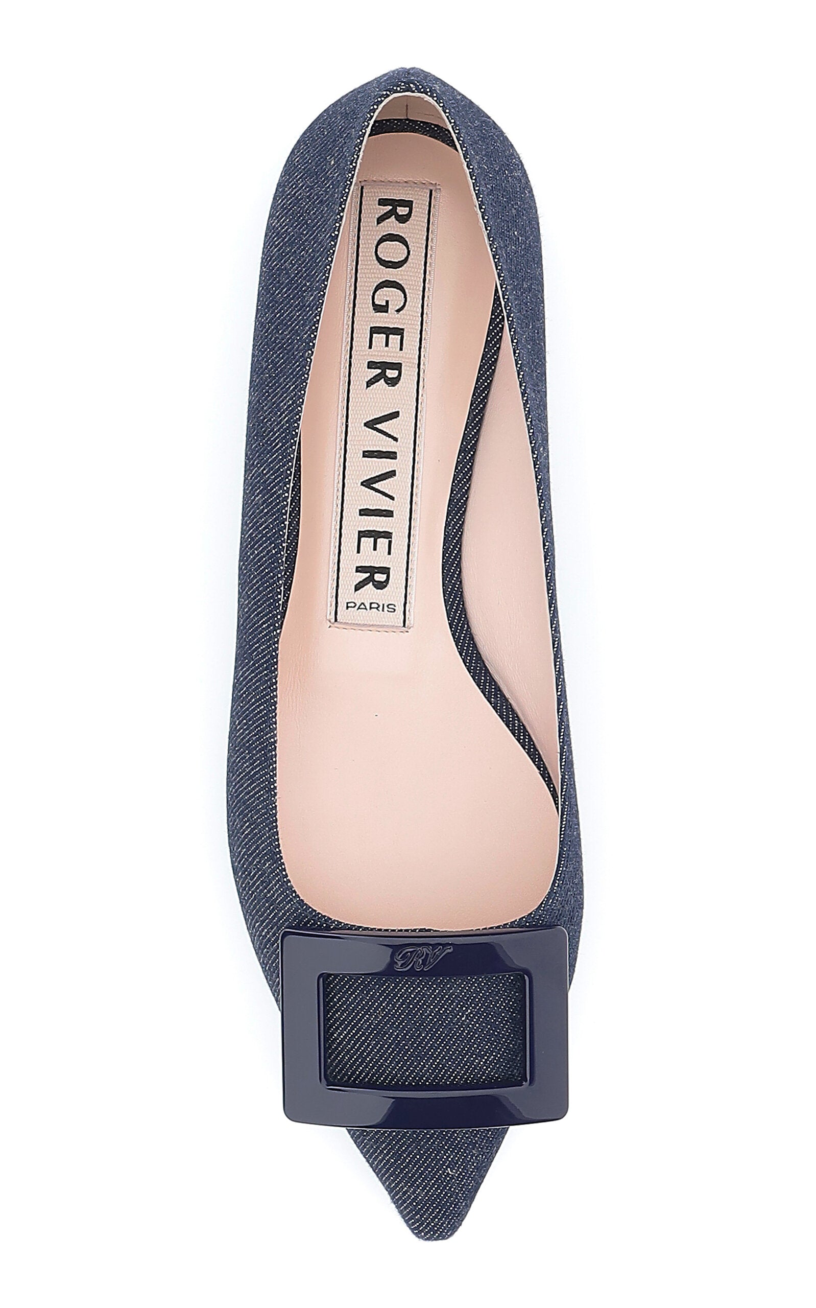Roger Vivier Gommettine Denim Flats