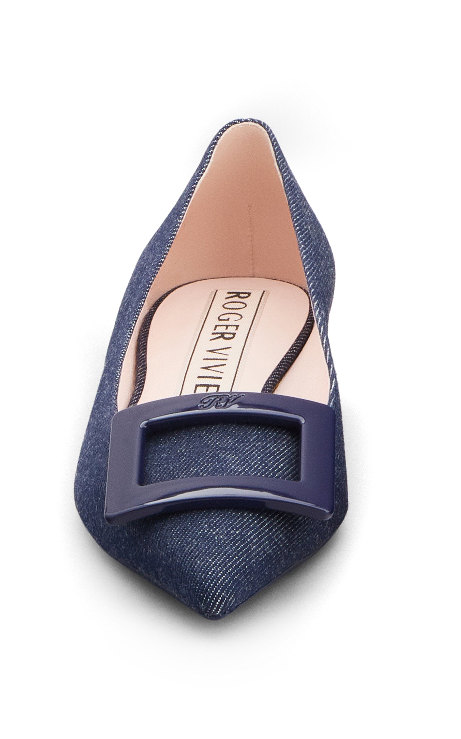 Roger Vivier Gommettine Denim Flats