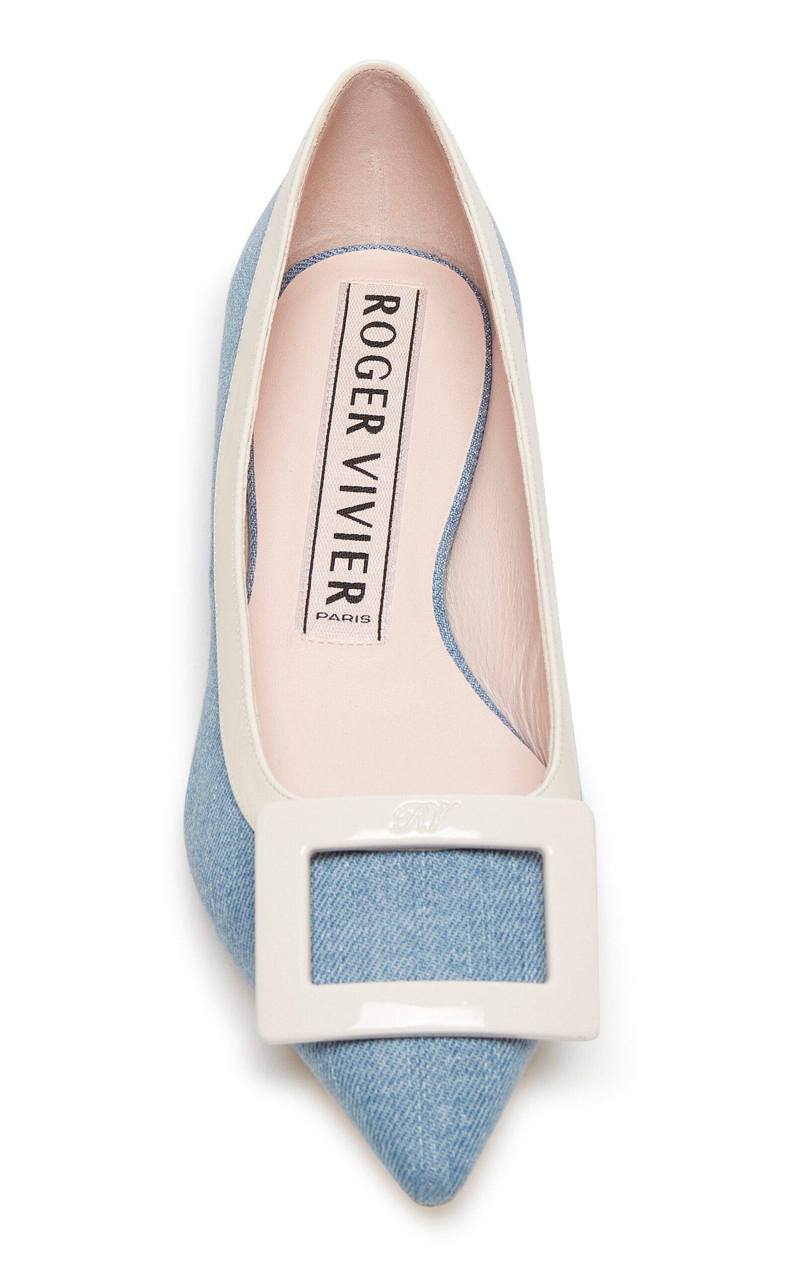 Roger Vivier Gommettine Denim Flats