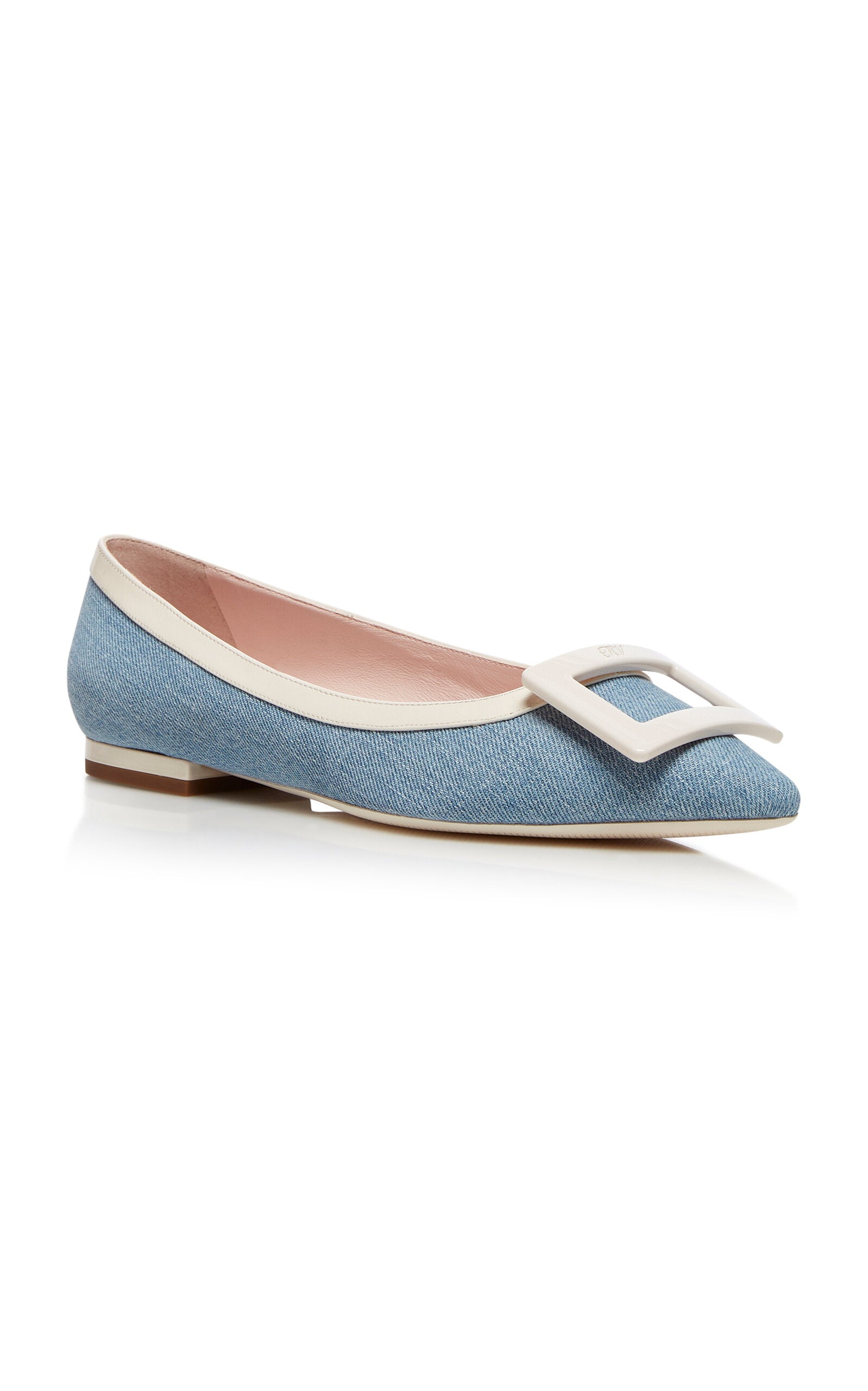 Roger Vivier Gommettine Denim Flats