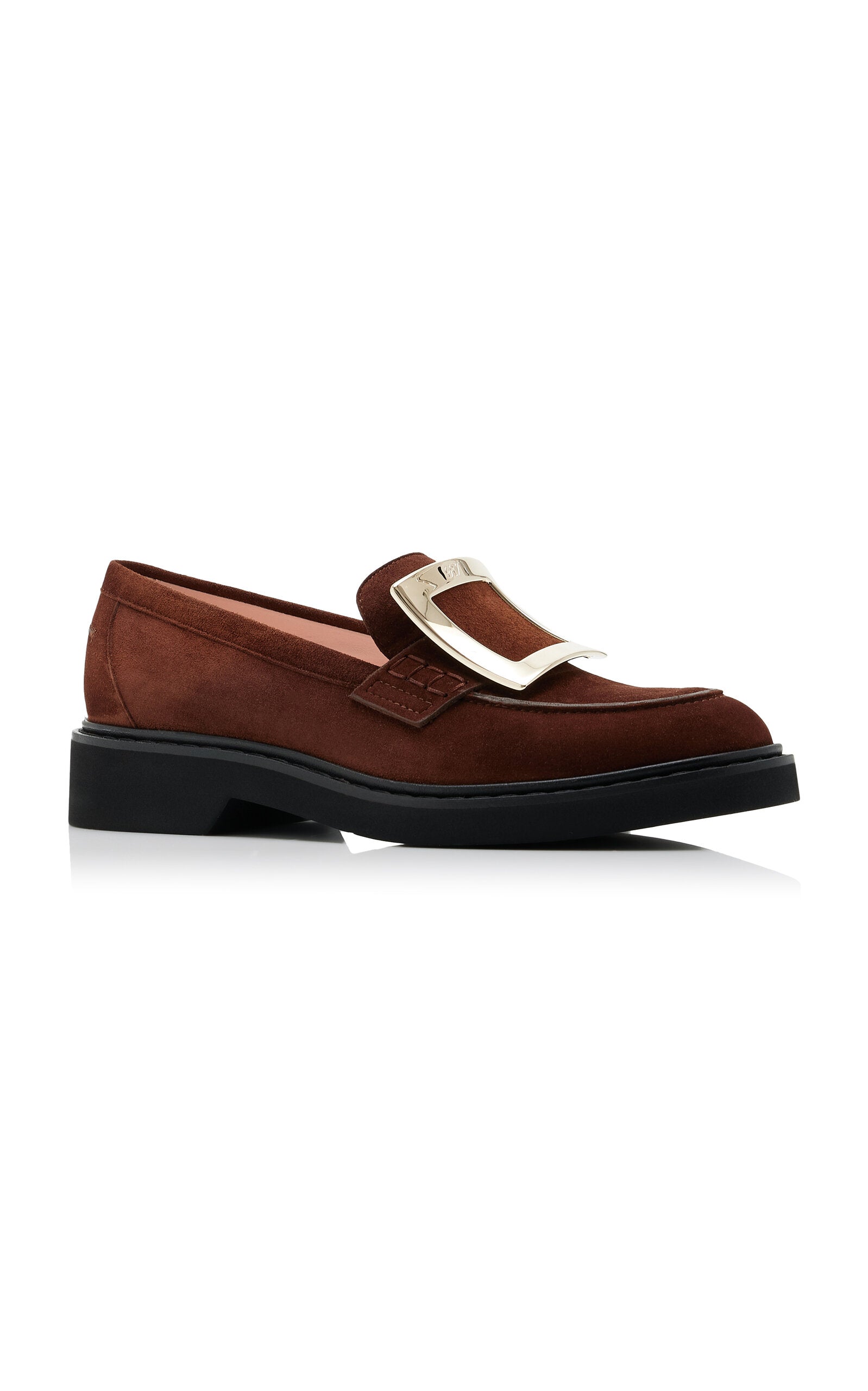 Roger Vivier Viv Rangers Buckle-Embellished Suede Loafers