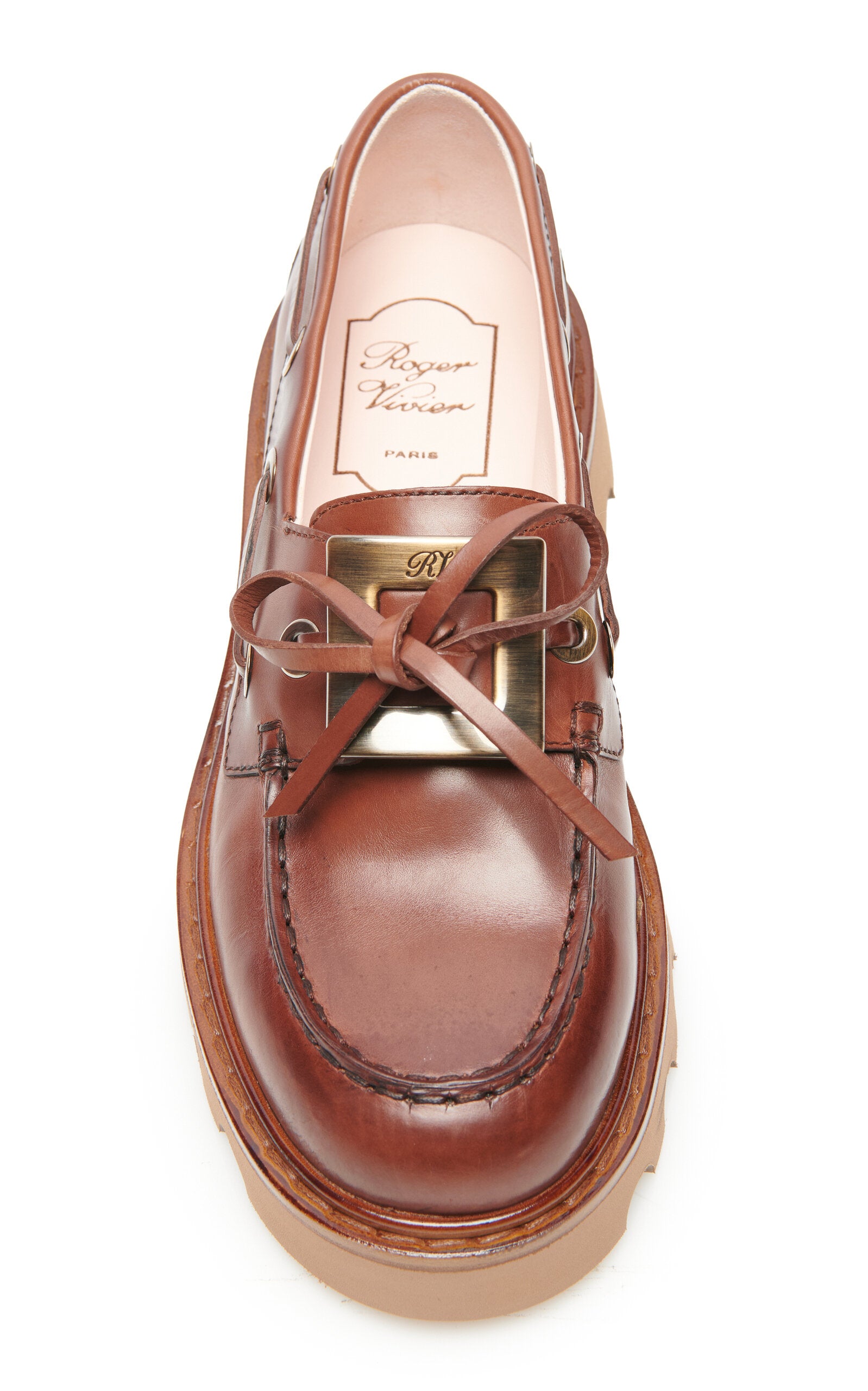 Roger Vivier Viv Rangers Leather Boat Shoes