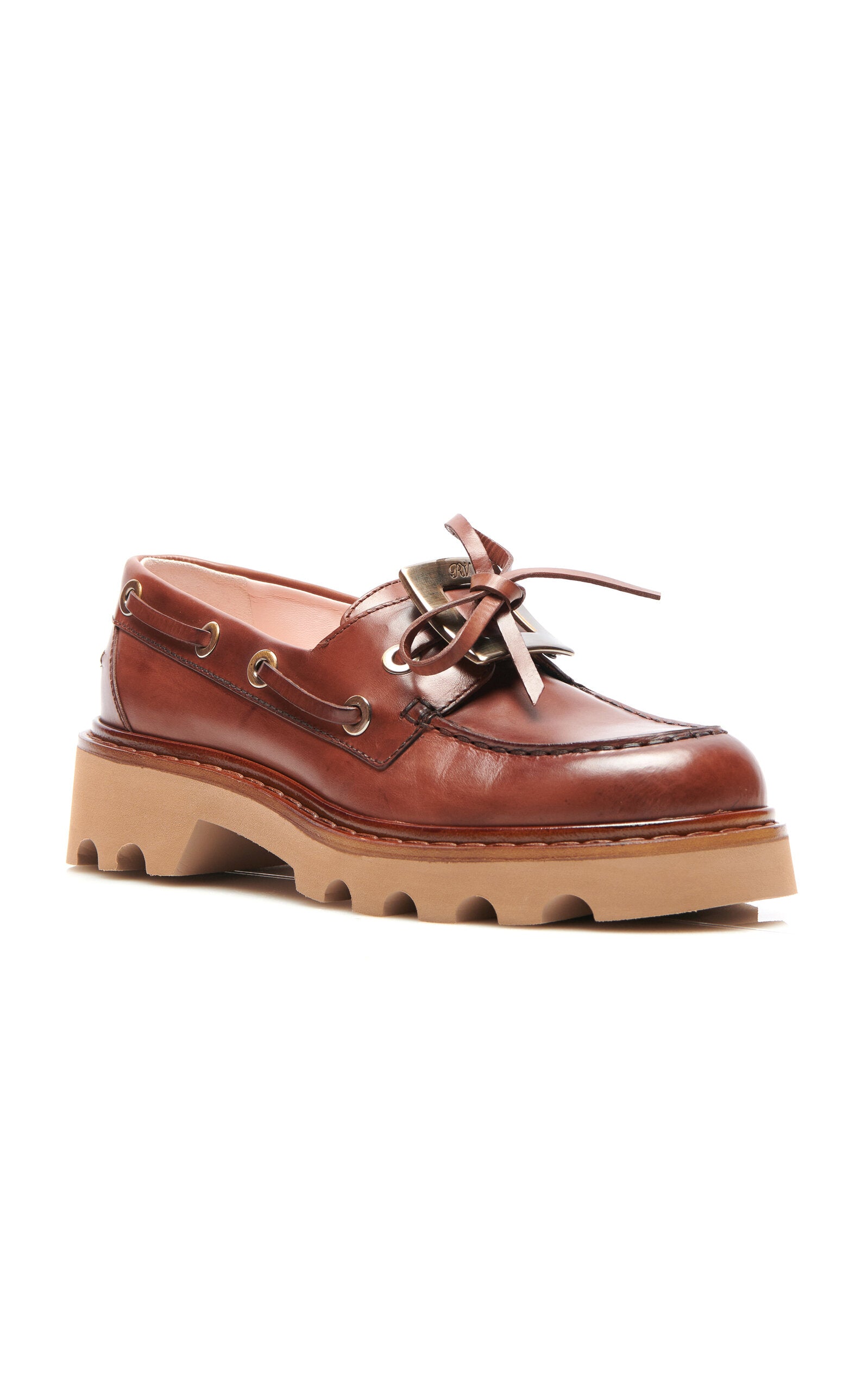 Roger Vivier Viv Rangers Leather Boat Shoes