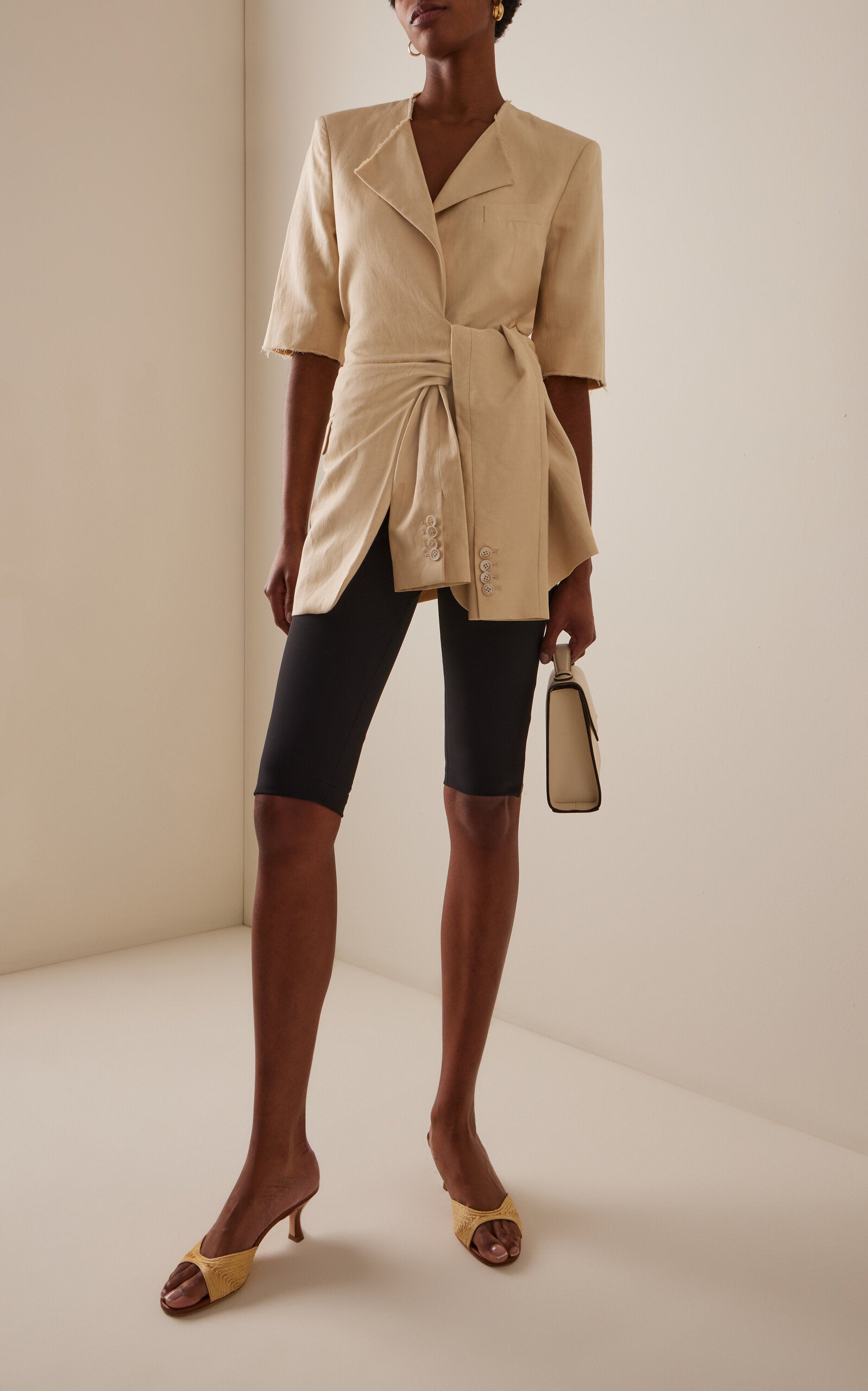 STAUD Brigitte Raffia Mules