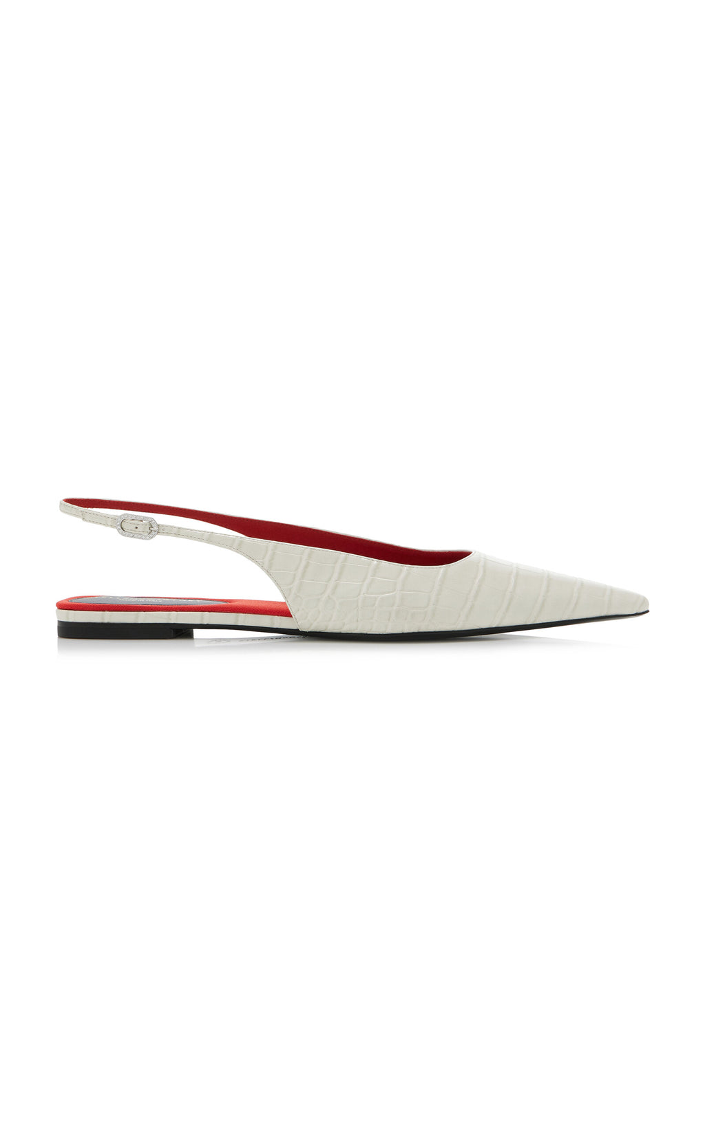 Stella McCartney Elsa Croc-Effect Vegan Leather Slingback Flats