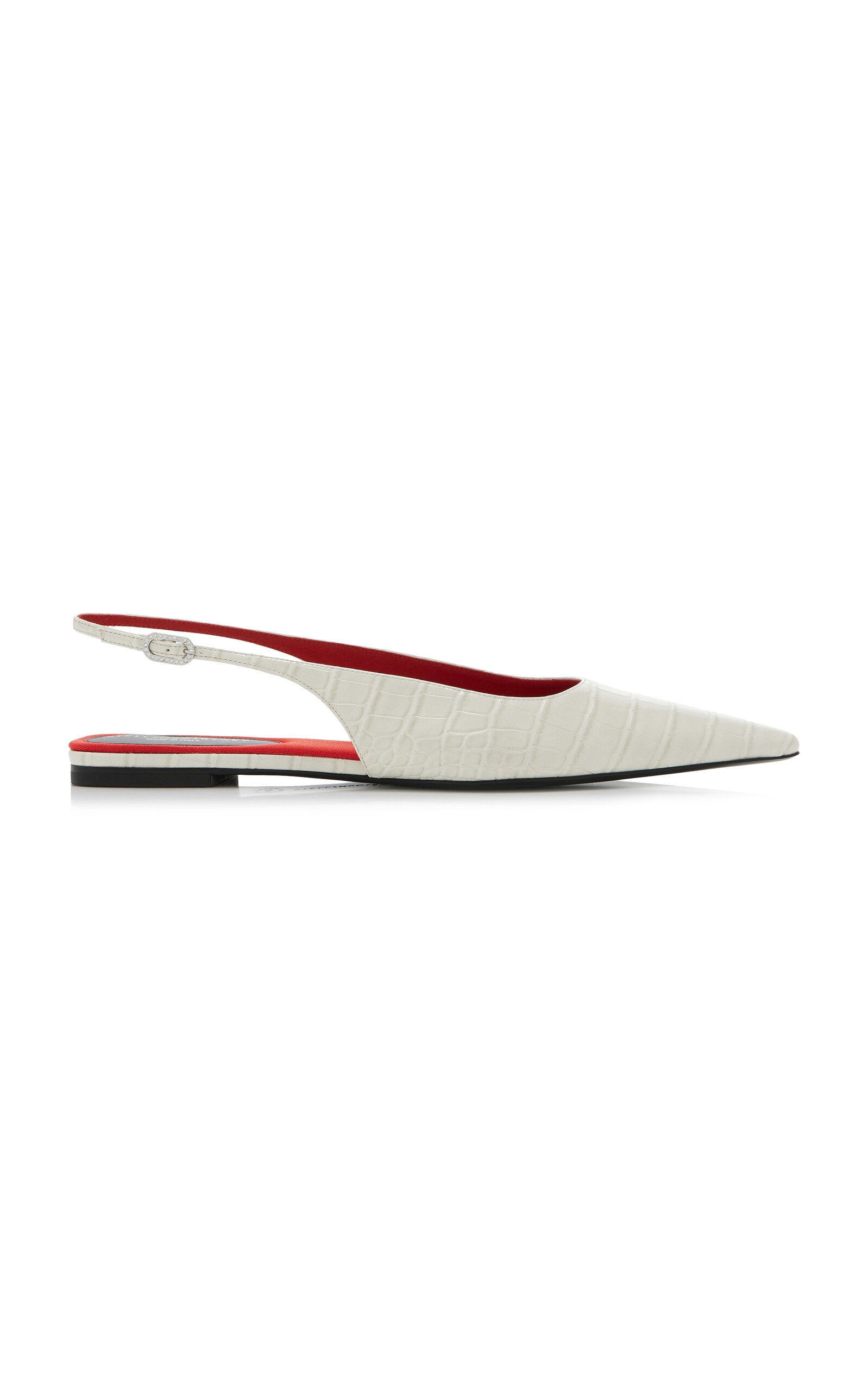 Stella McCartney Elsa Croc-Effect Vegan Leather Slingback Flats