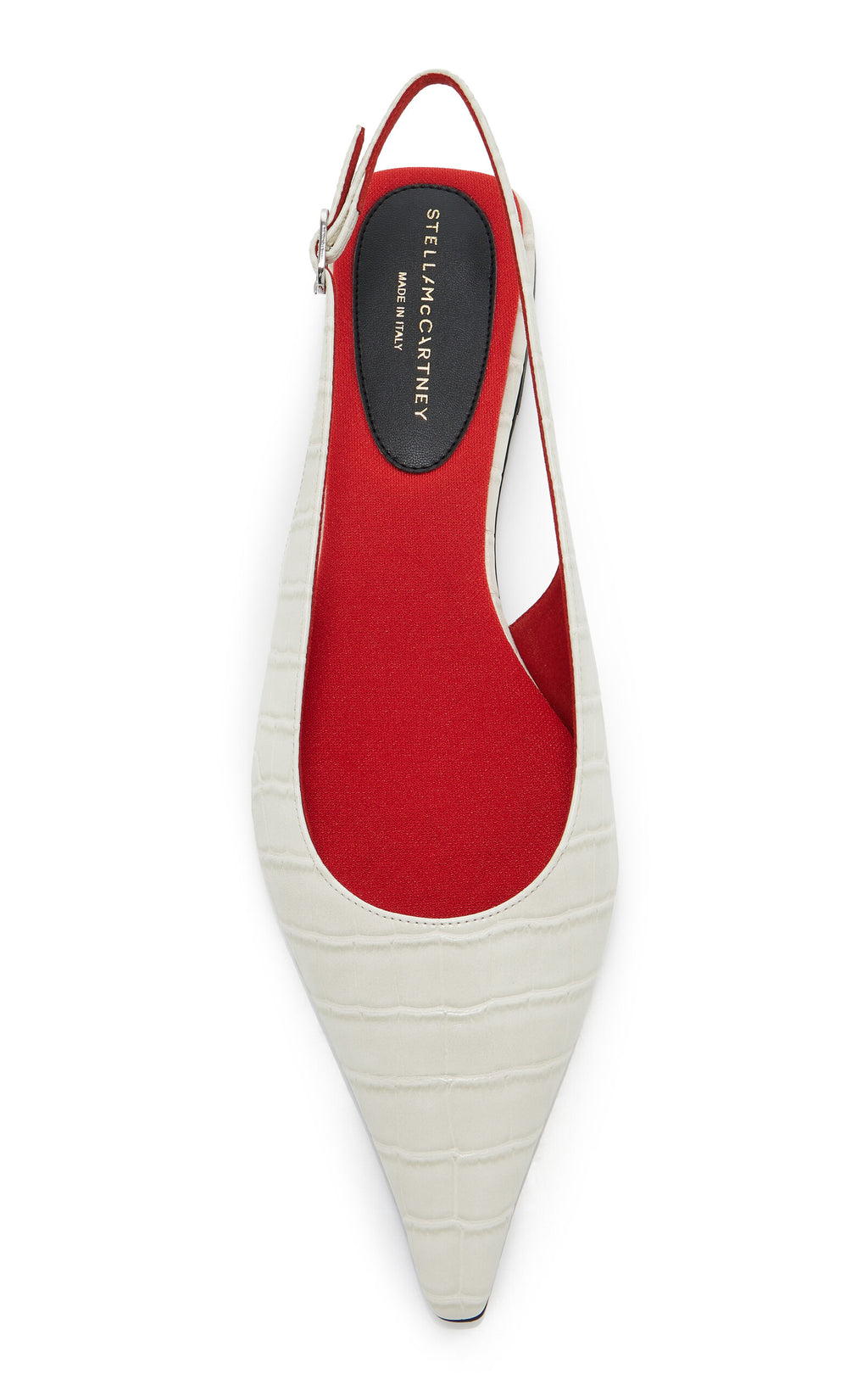 Stella McCartney Elsa Croc-Effect Vegan Leather Slingback Flats