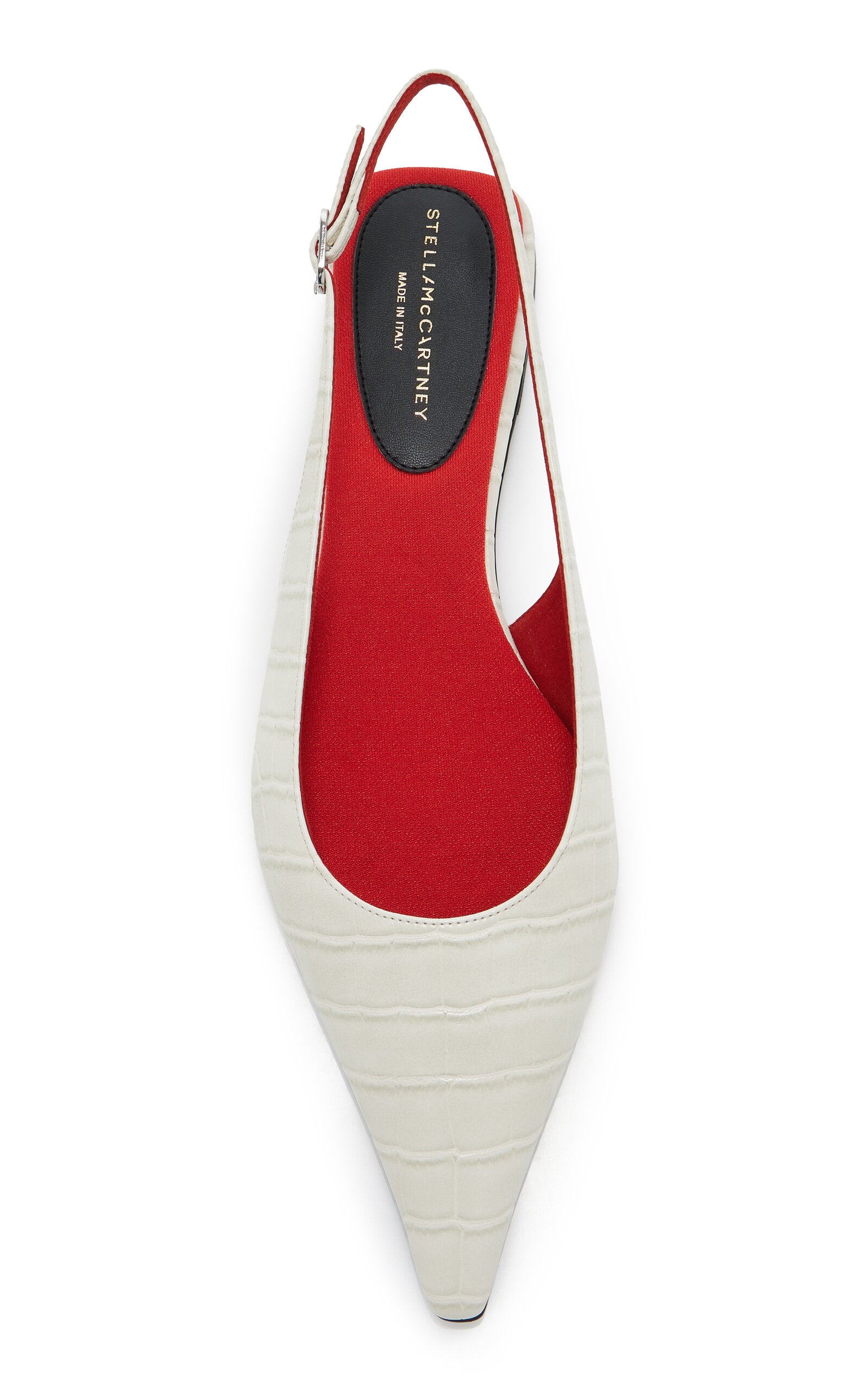 Stella McCartney Elsa Croc-Effect Vegan Leather Slingback Flats