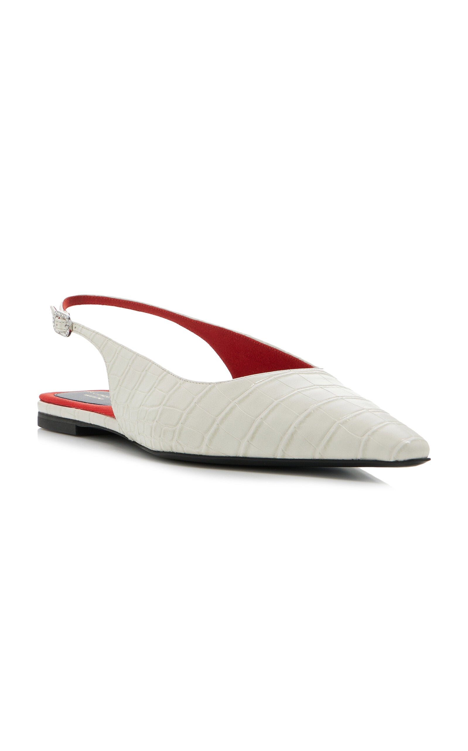 Stella McCartney Elsa Croc-Effect Vegan Leather Slingback Flats