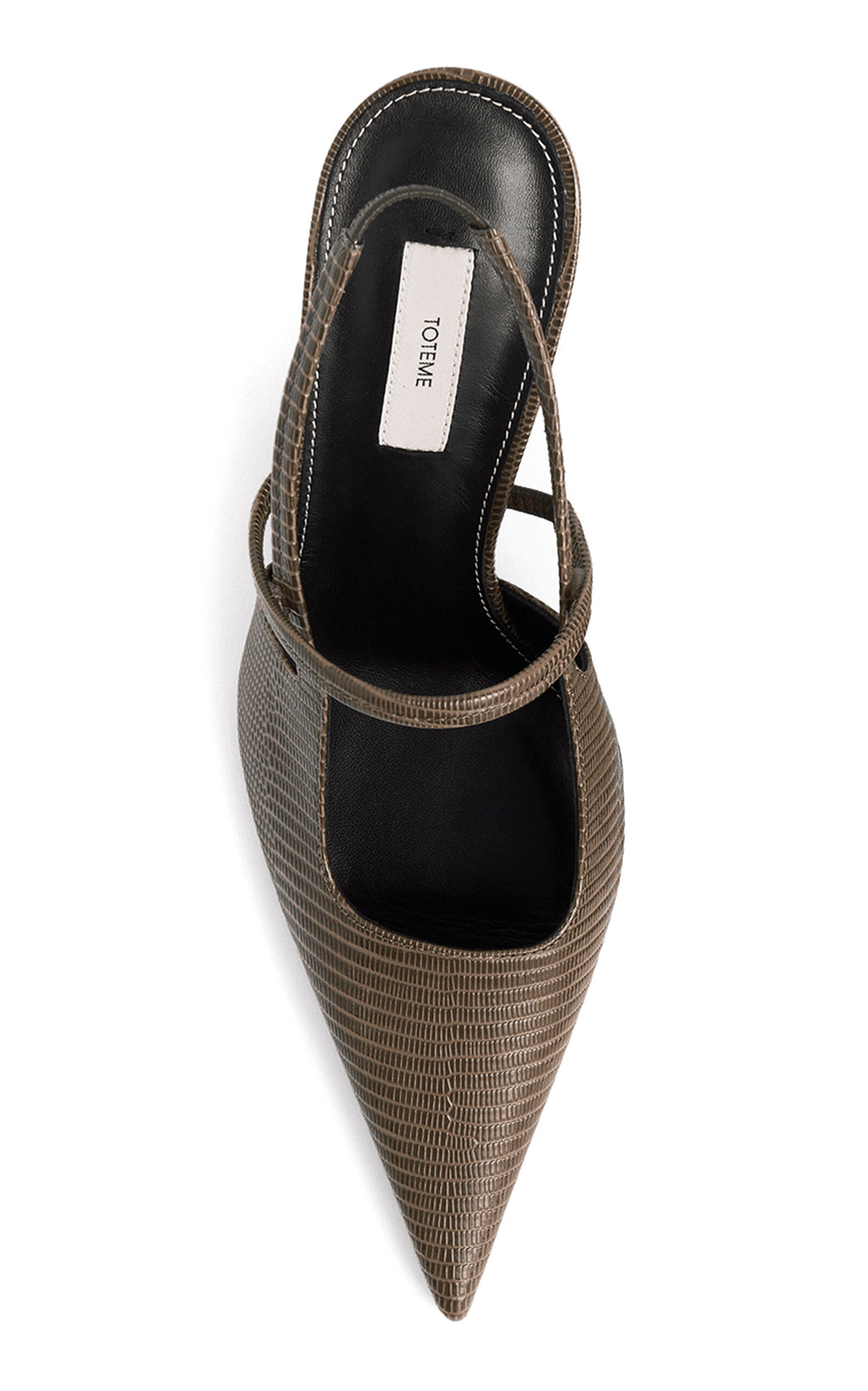 Toteme Lizard-Embossed Leather Slingback Pumps