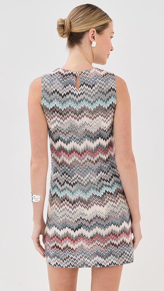 Missoni Crew Neck Mini Dress with Snake Pattern