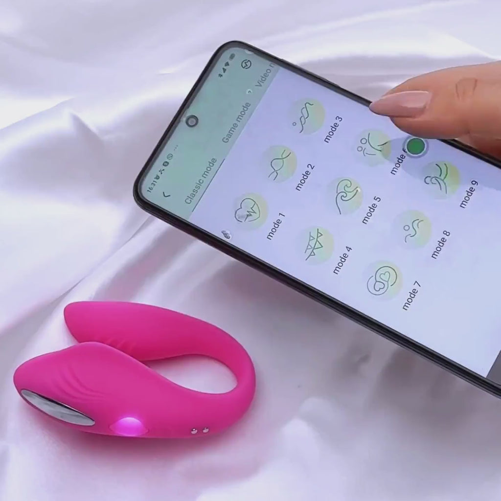 Connexion en forme de C Vibromasseur en forme de C contrôlé par application