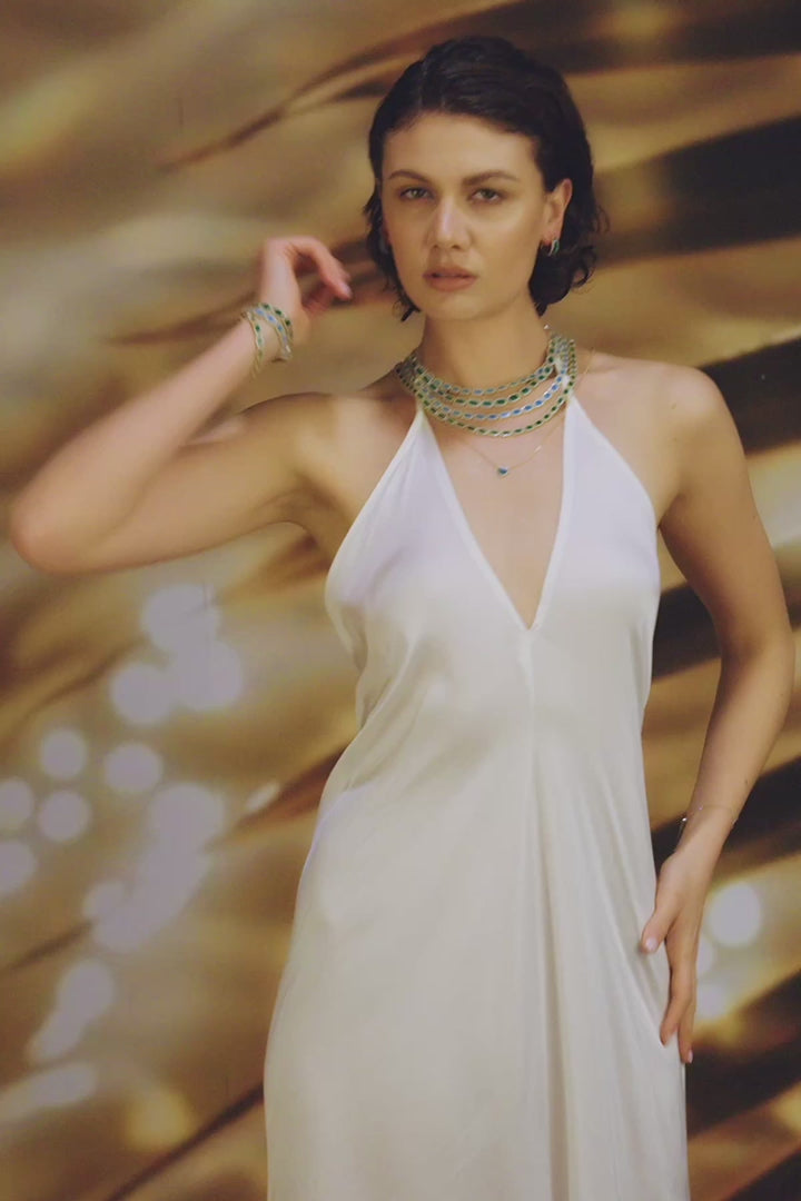 Collier ras du cou en malachite APM Monaco