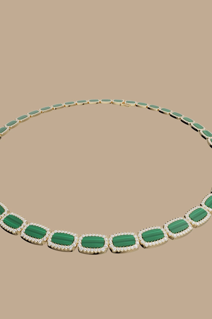 Collier ras du cou en malachite APM Monaco