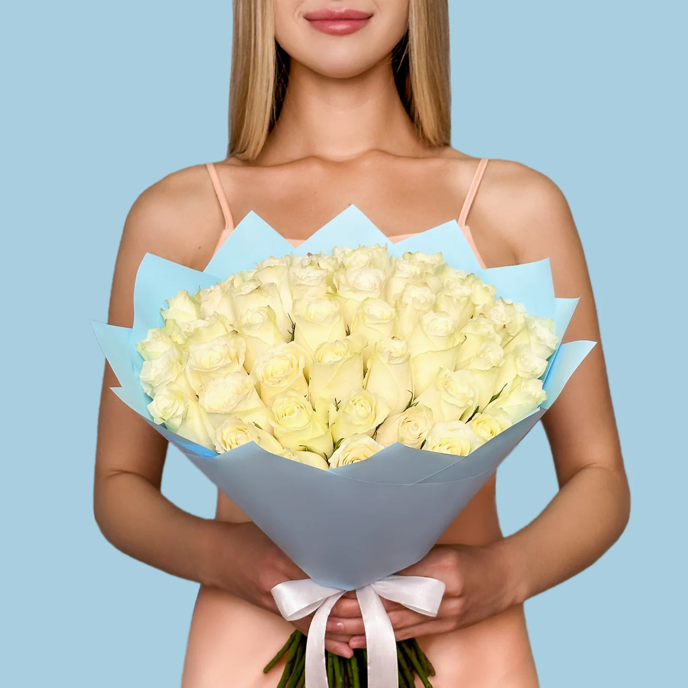 Amour secret/50 roses blanches