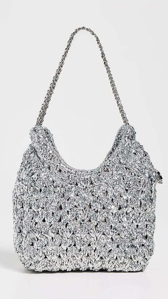Tory Burch Fleming Woven Mini Hobo Bag