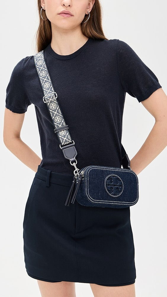 Mini sac bandoulière Miller en denim de Tory Burch