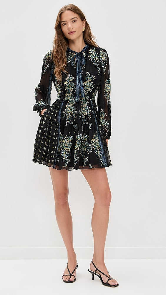 Ulla Johnson Maris Necktie Long Sleeve Mini Dress