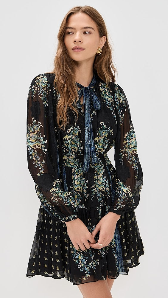 Ulla Johnson Maris Necktie Long Sleeve Mini Dress