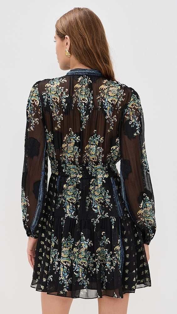 Ulla Johnson Maris Necktie Long Sleeve Mini Dress