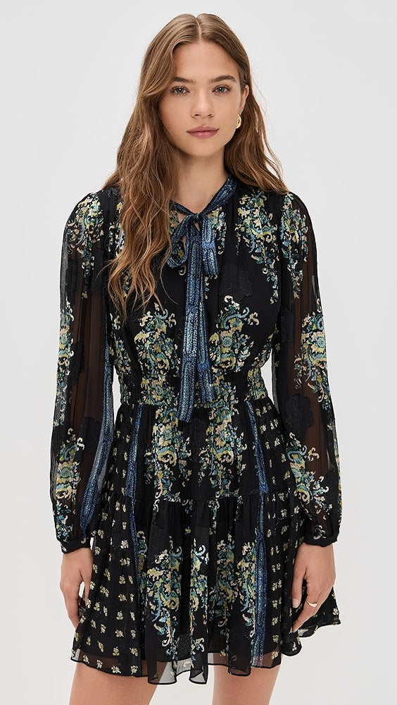 Ulla Johnson Maris Necktie Long Sleeve Mini Dress