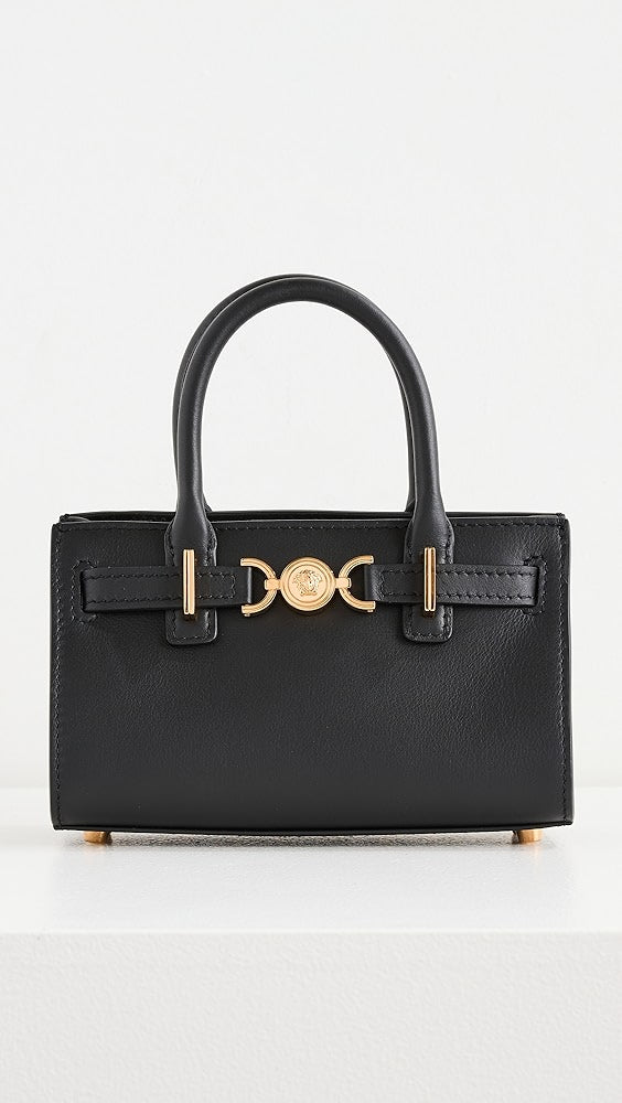 Mini sac fourre-tout Versace en cuir de veau
