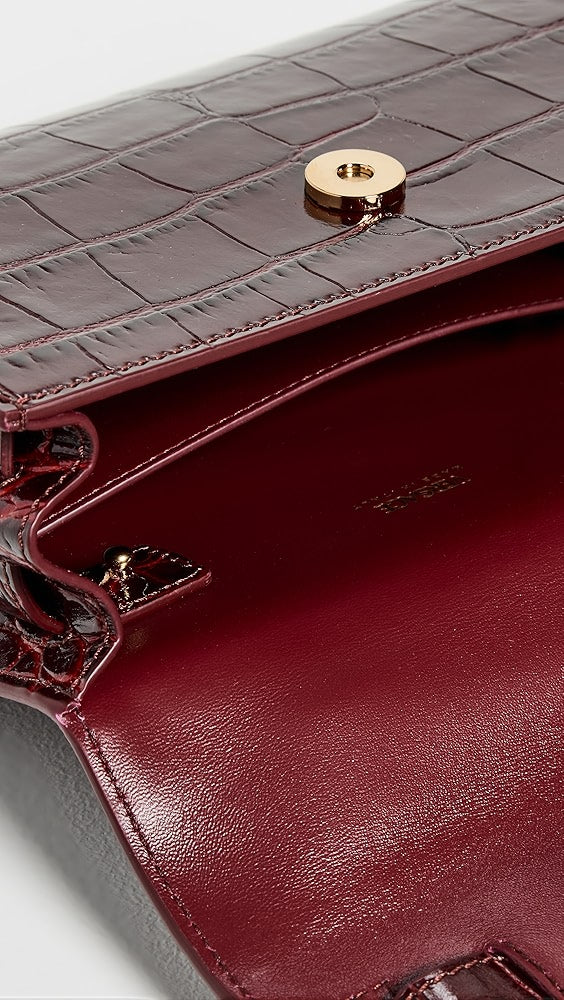 Petit sac à main Versace en cuir de veau gaufré effet croco