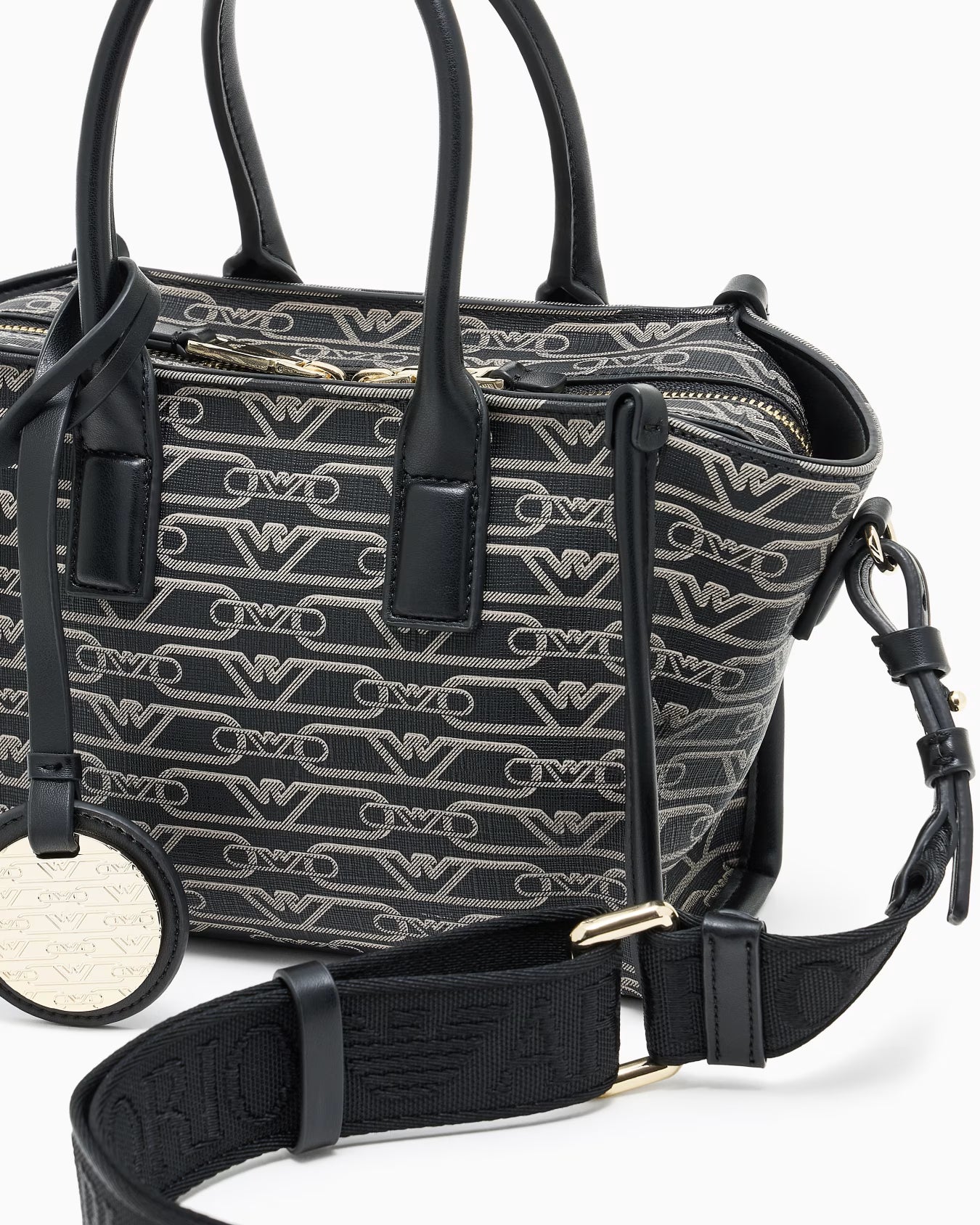 ARMANI Petit sac cabas avec imprimé monogramme all-over 