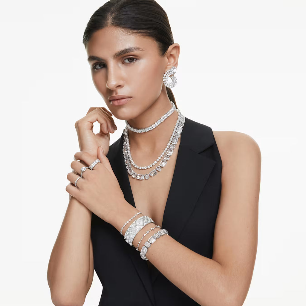 SWAROVSKI Matrix hoop earrings