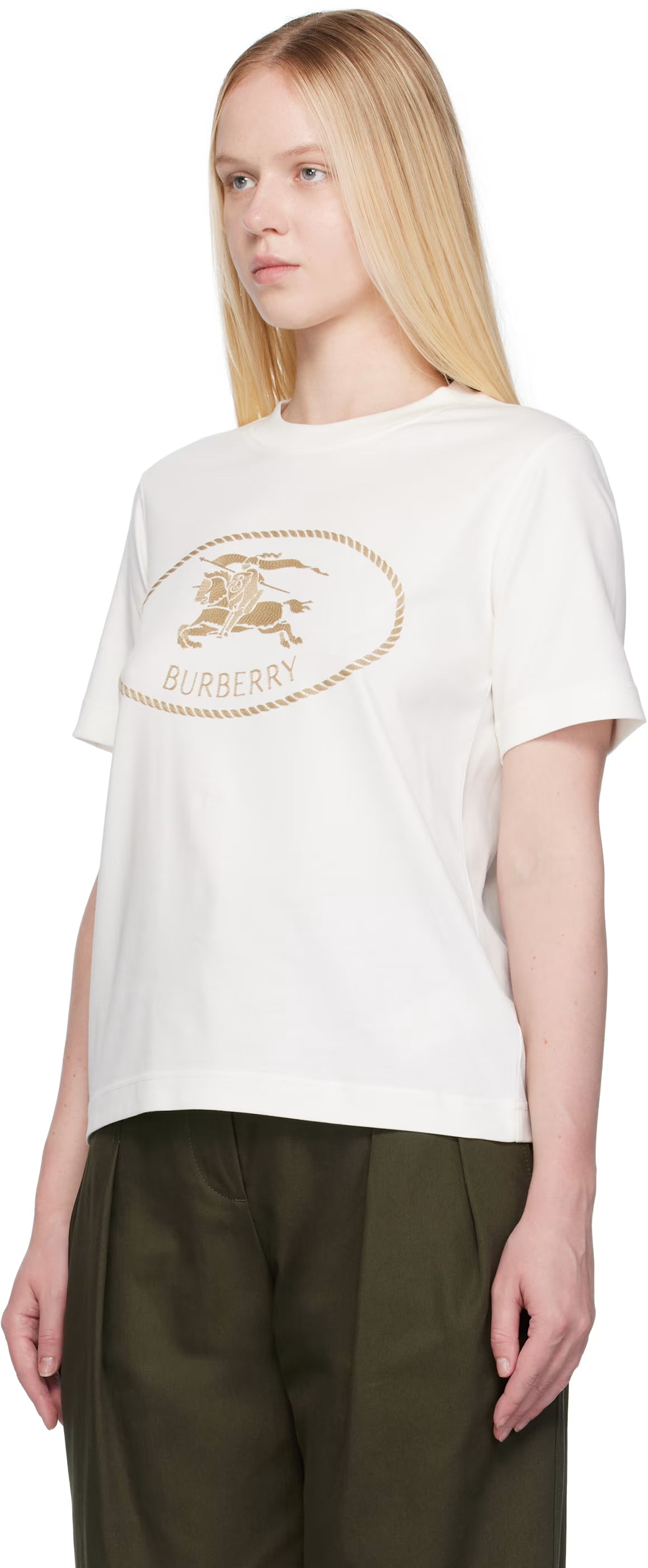 T-shirt en coton Burberry Off-White Knight Stamp