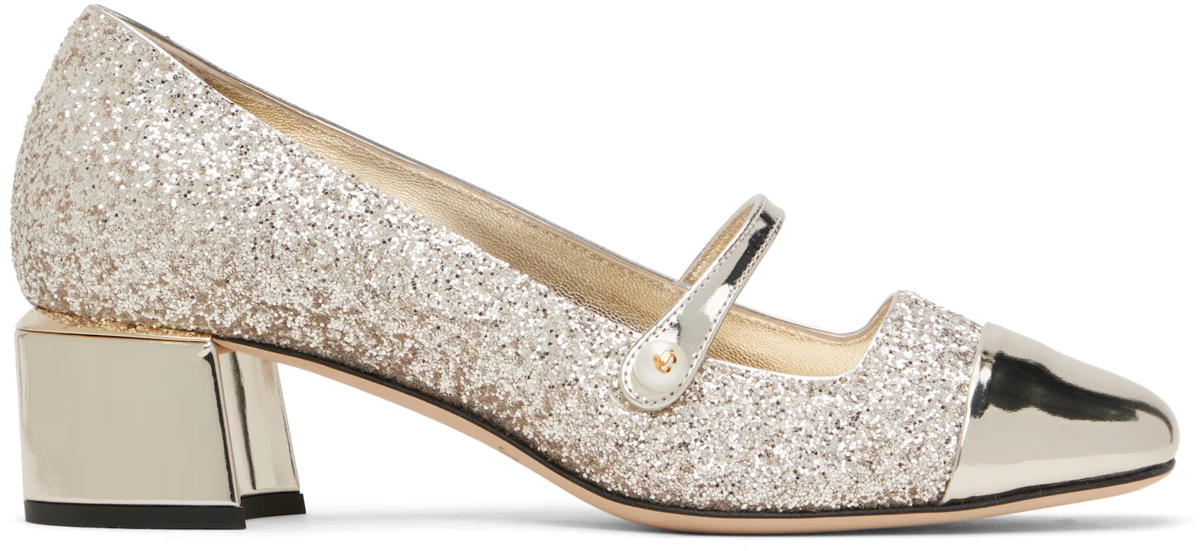 Jimmy Choo Gold Elisa 45 Heels