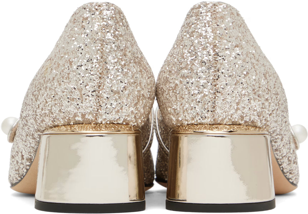 Jimmy Choo Gold Elisa 45 Heels